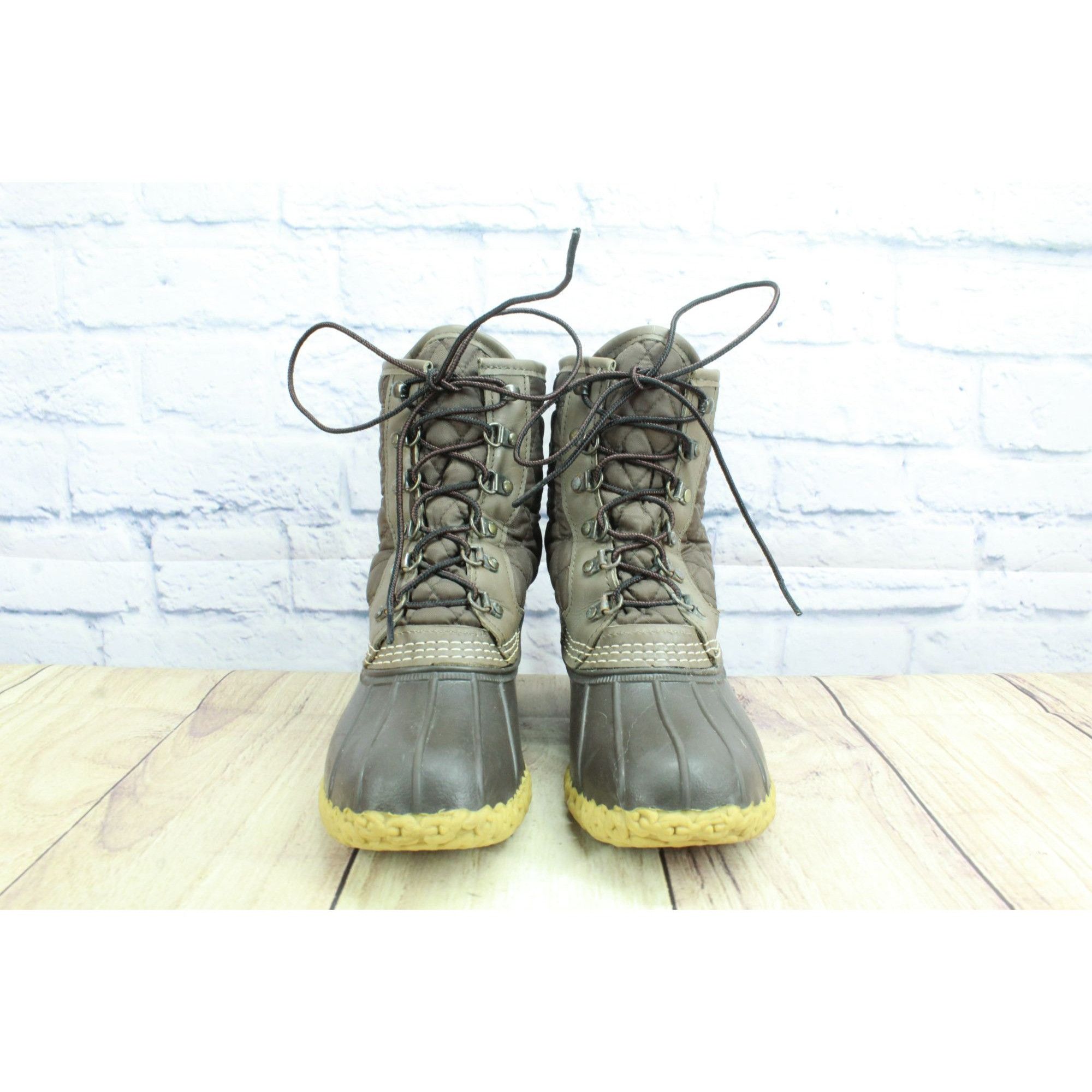 L.L. Bean × Leather LL Bean Women's 8" Shearling Lined Quilted Duck Boots 6 M Size US 6 / IT 36 - 4 Thumbnail