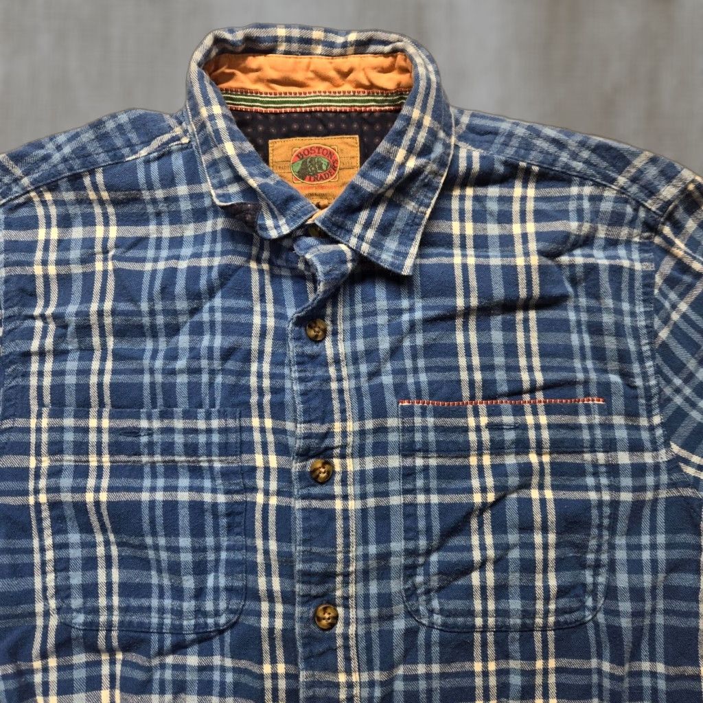 Vintage VINTAGE Boston Traders Flannel Shirt Blue Plaid Long Sleeve Button-Up Men's M Size US M / EU 48-50 / 2 - 1 Thumbnail