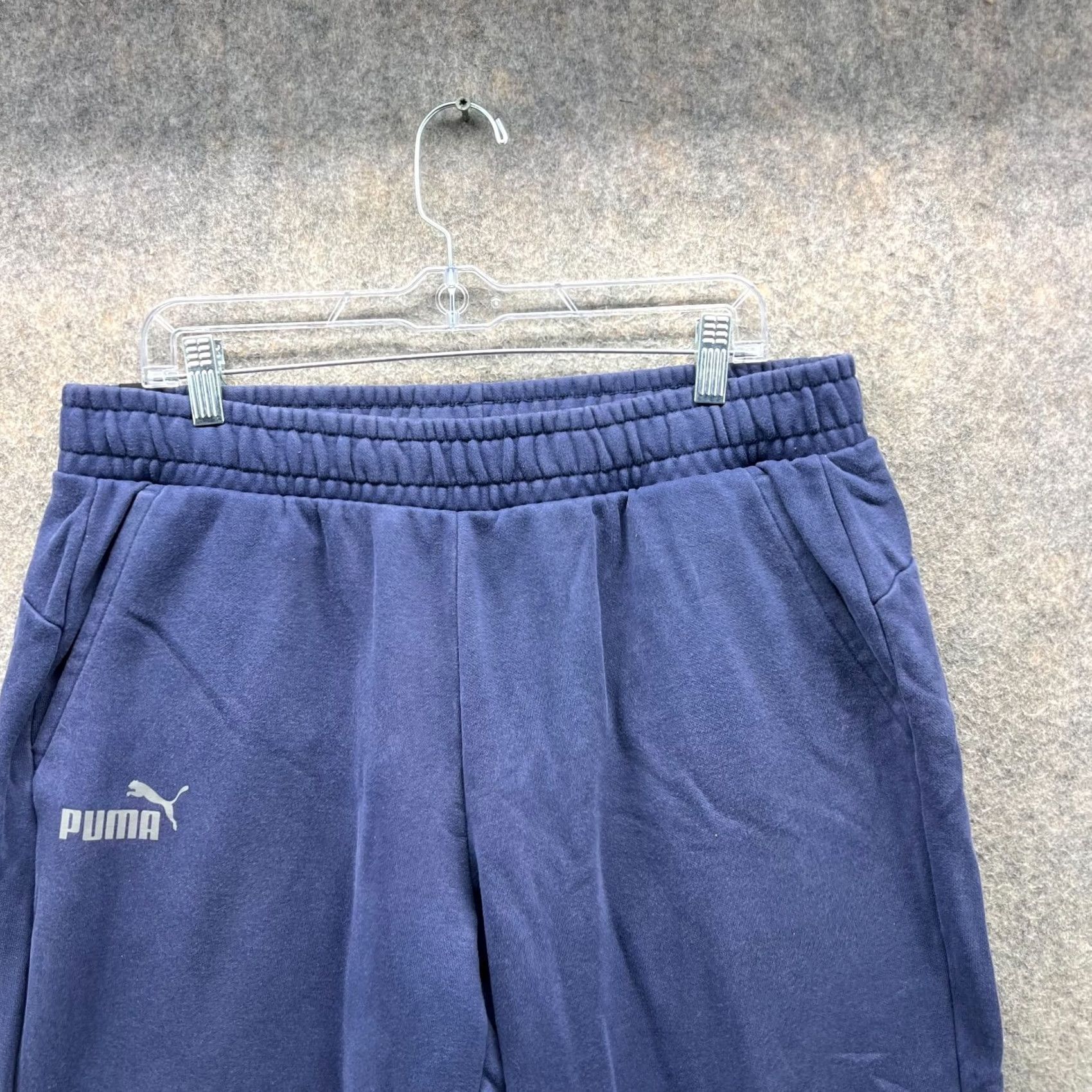 Puma Puma Jogger Mens XL Blue Navy Fleece Sweatpants Athletic Tapered Pockets Size US 36 / EU 52 - 6 Thumbnail