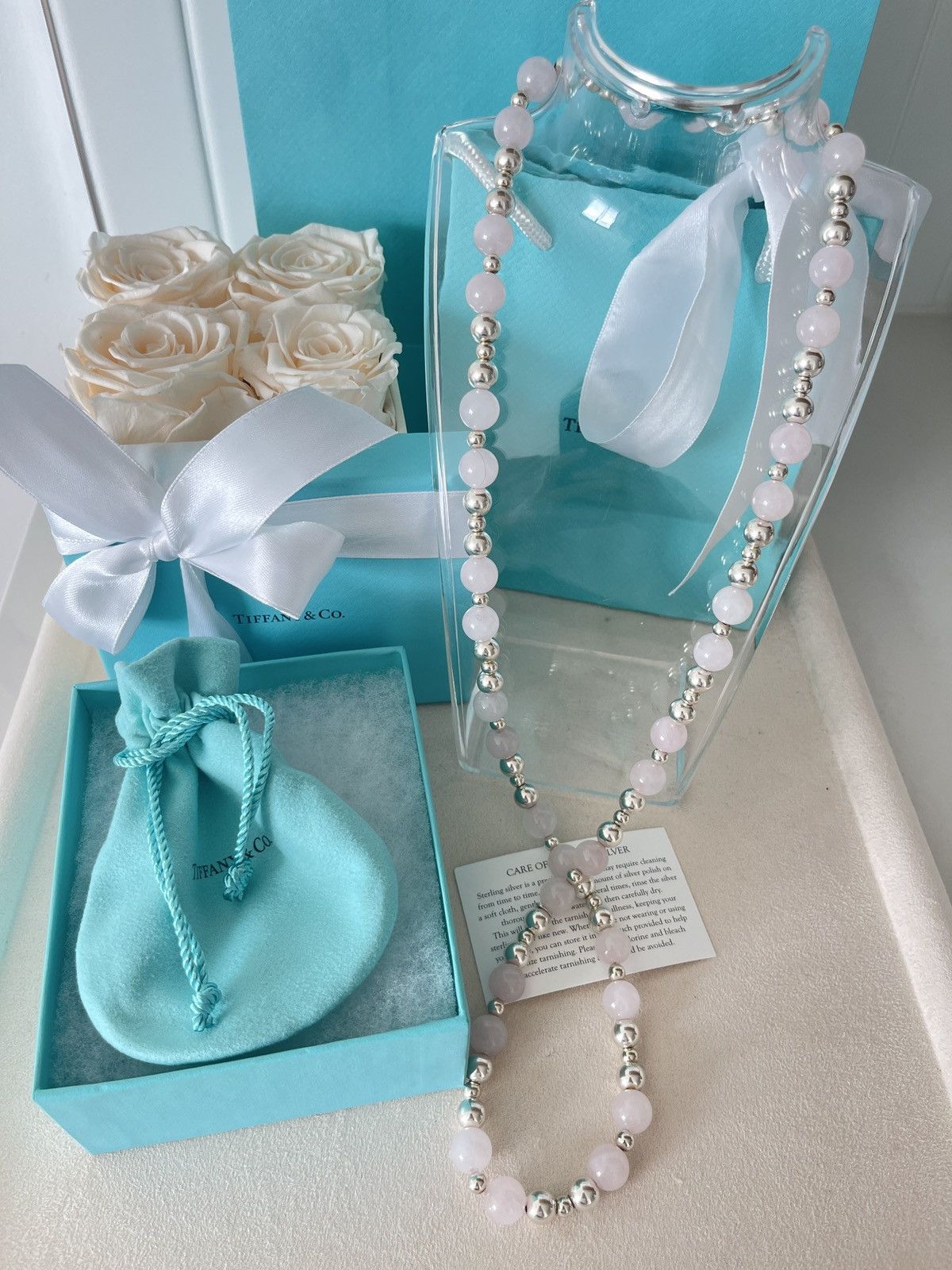 Tiffany & Co. Vintage Tiffany & Co. Pink Quartz Silver Beads Necklace 30” Size ONE SIZE - 6 Thumbnail