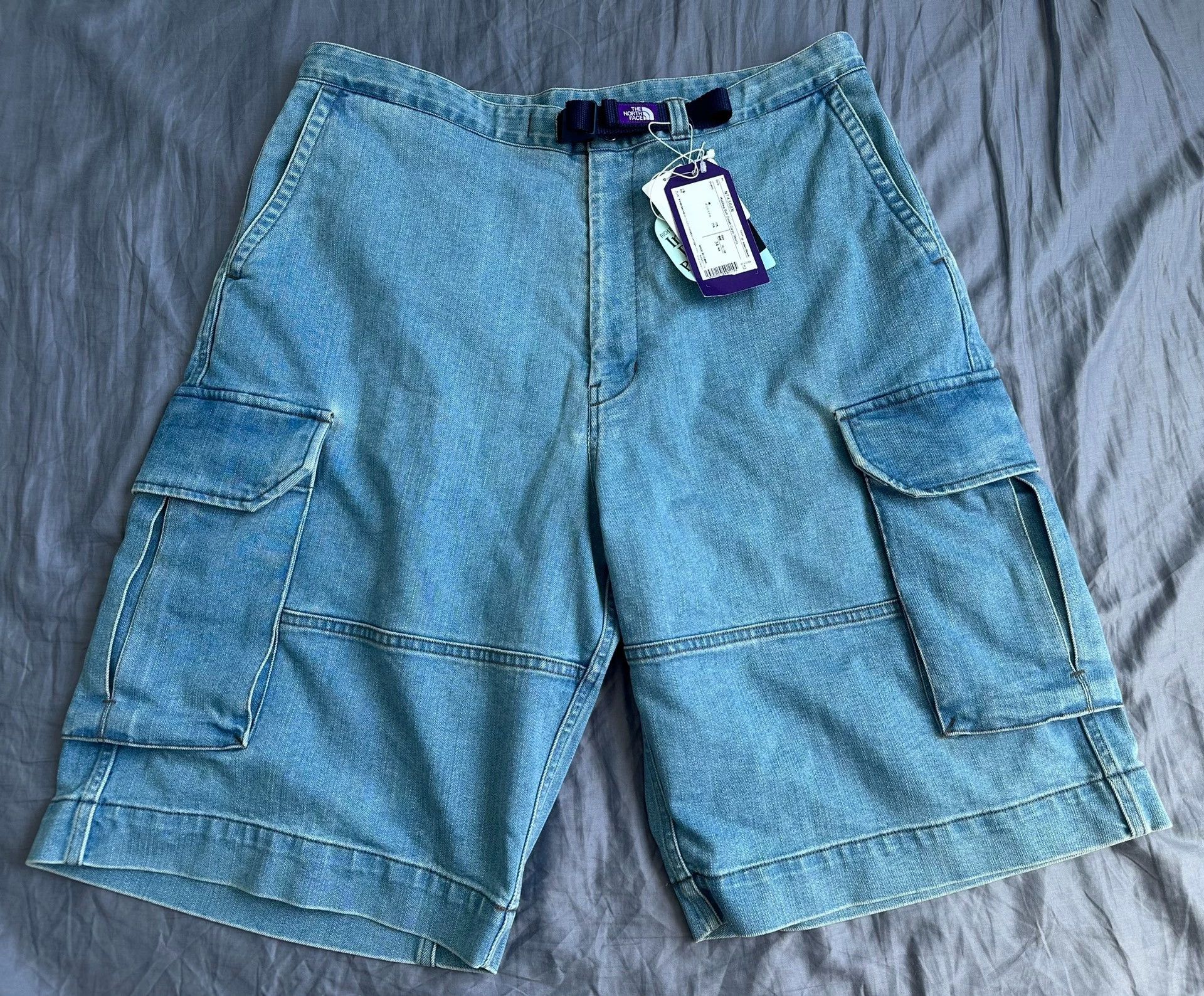 The North Face TNF Purple Label 23ss Light Wash Denim Cargo Short 34 Size US 34 / EU 50 - 1 Thumbnail