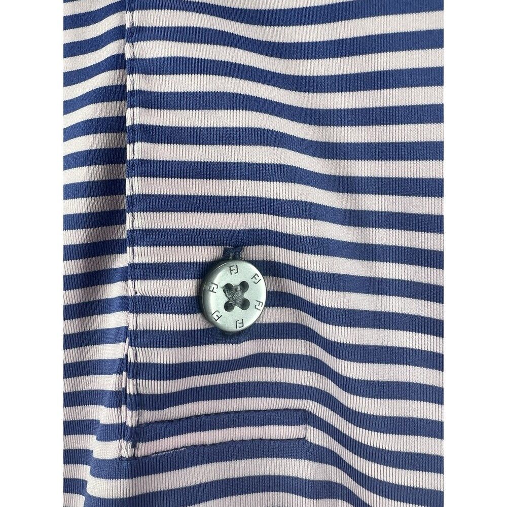 Footjoy FootJoy FJ Polo Shirt Mens Large Blue & Pink Striped Stretc Size US L / EU 52-54 / 3 - 5 Thumbnail