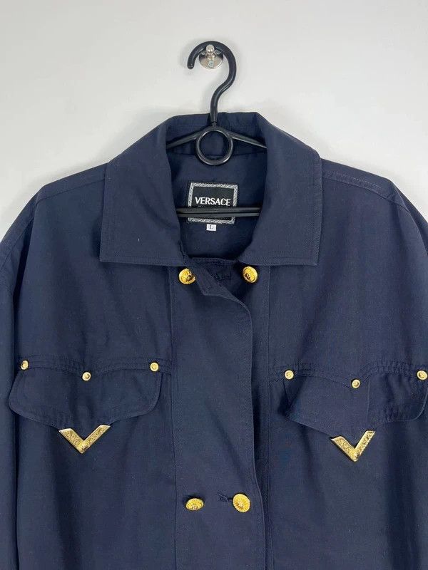 Versace Vintage Versace Jeans Couture Jacket Navy Gold Buttons L Size US L / EU 52-54 / 3 - 3 Thumbnail