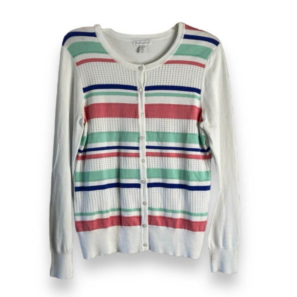 Vintage 80s Vintage Charter Club knit sweater cardigan Size M / US 6-8 / IT 42-44 - 2 Thumbnail