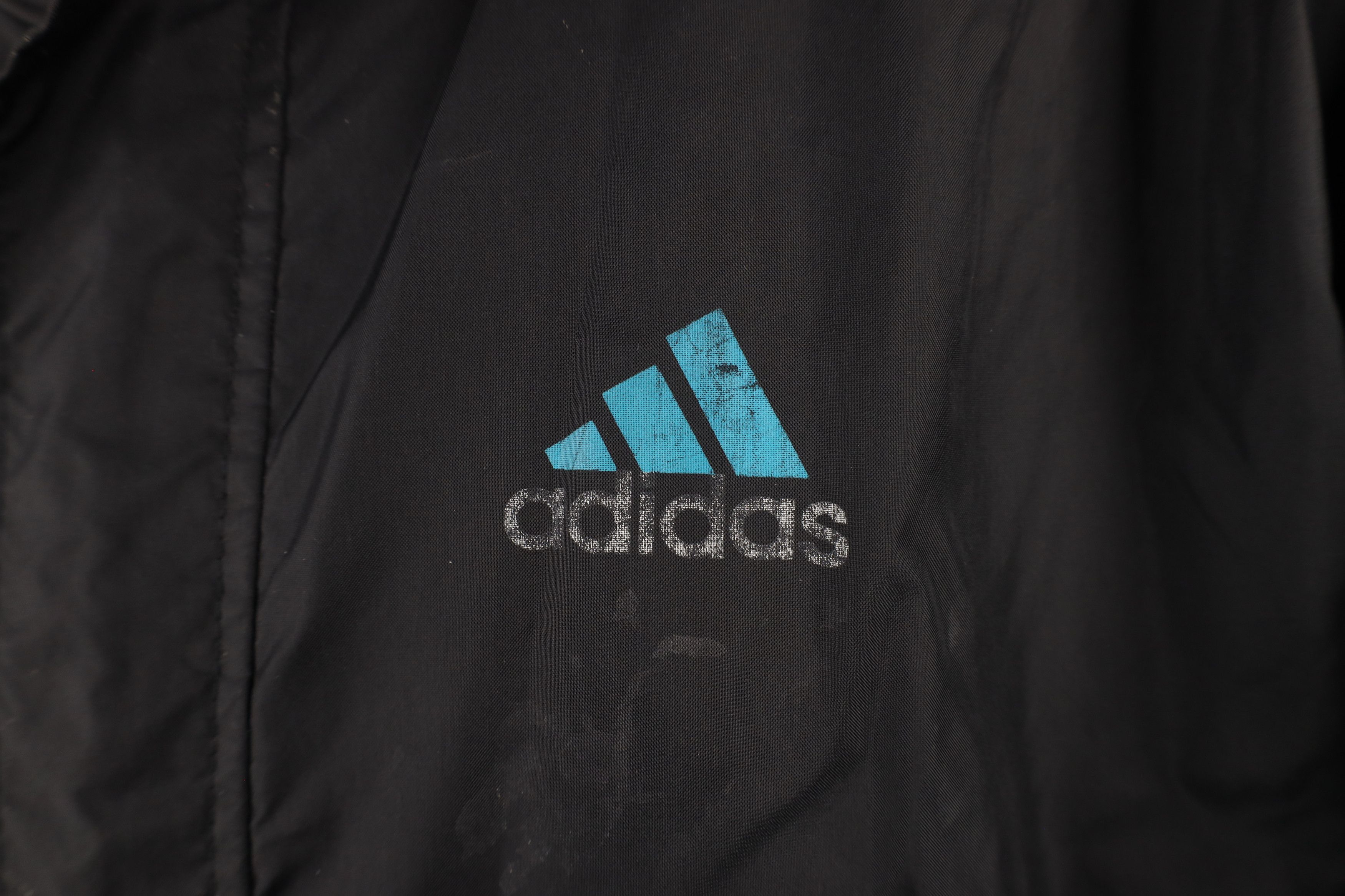 Adidas × Vintage Vintage 90s Adidas Spell Out Lined Hooded Windbreaker Jacket Size US XL / EU 56 / 4 - 4 Thumbnail