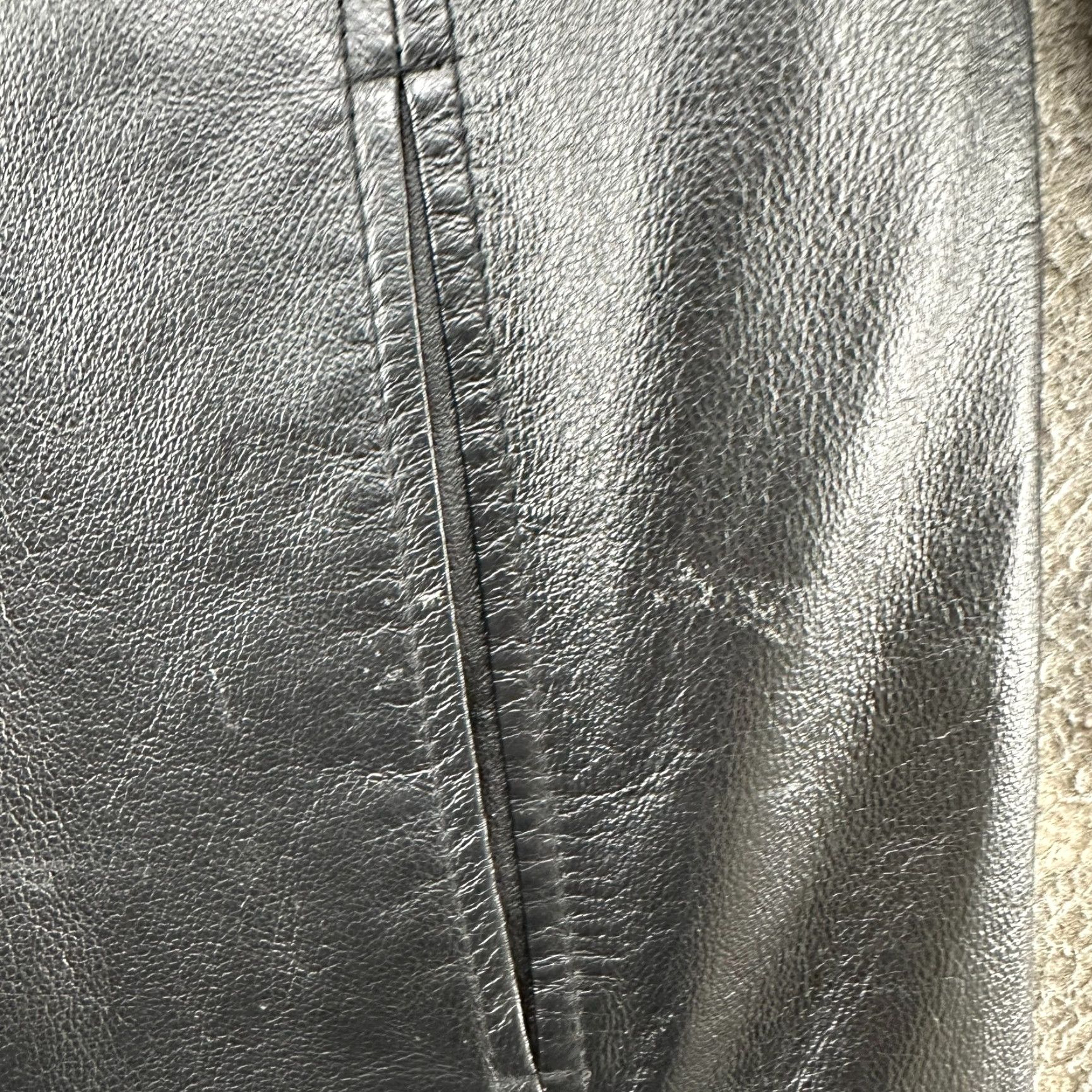 Worthington VINTAGE Worthington Jacket Women L Black Leather Full Zip 90s Pea Coat Regular Length Long Sleeve Zipper Lined Pockets Mens Women Girls Size L / US 10 / IT 46 - 7 Thumbnail