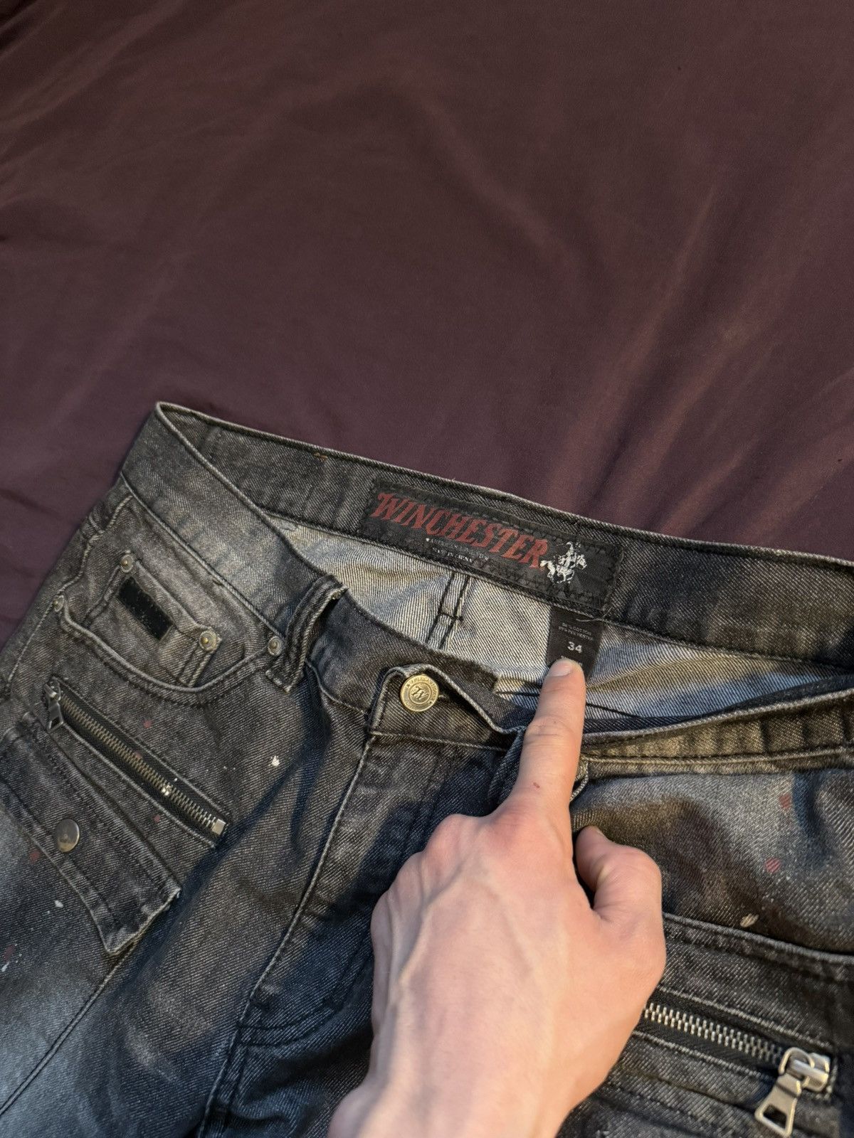 Winchester Winchester jeans mens 34 black and red Size US 34 / EU 50 - 5 Thumbnail