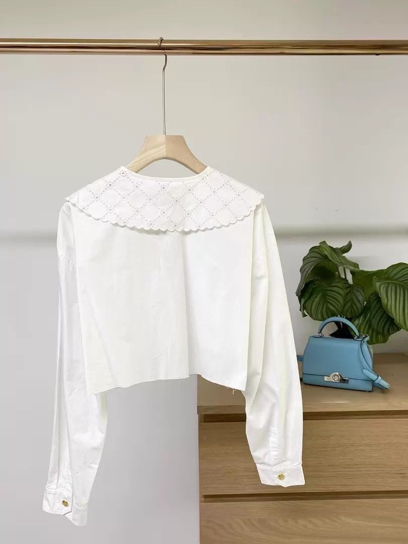 Miu Miu MIU MIU Doll Collar Star Long-Sleeve Shirt NWT40 Size S / US 4 / IT 40 - 4 Thumbnail