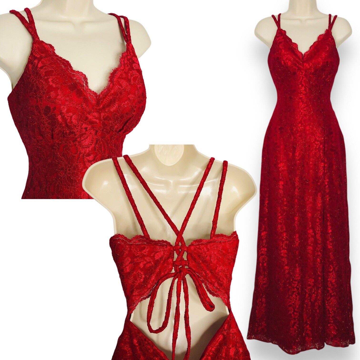 Other Morgan & Co Junior Babydoll Red Lace Prom Gown Dress Sz 5 Size S / US 4 / IT 40 - 1 Thumbnail