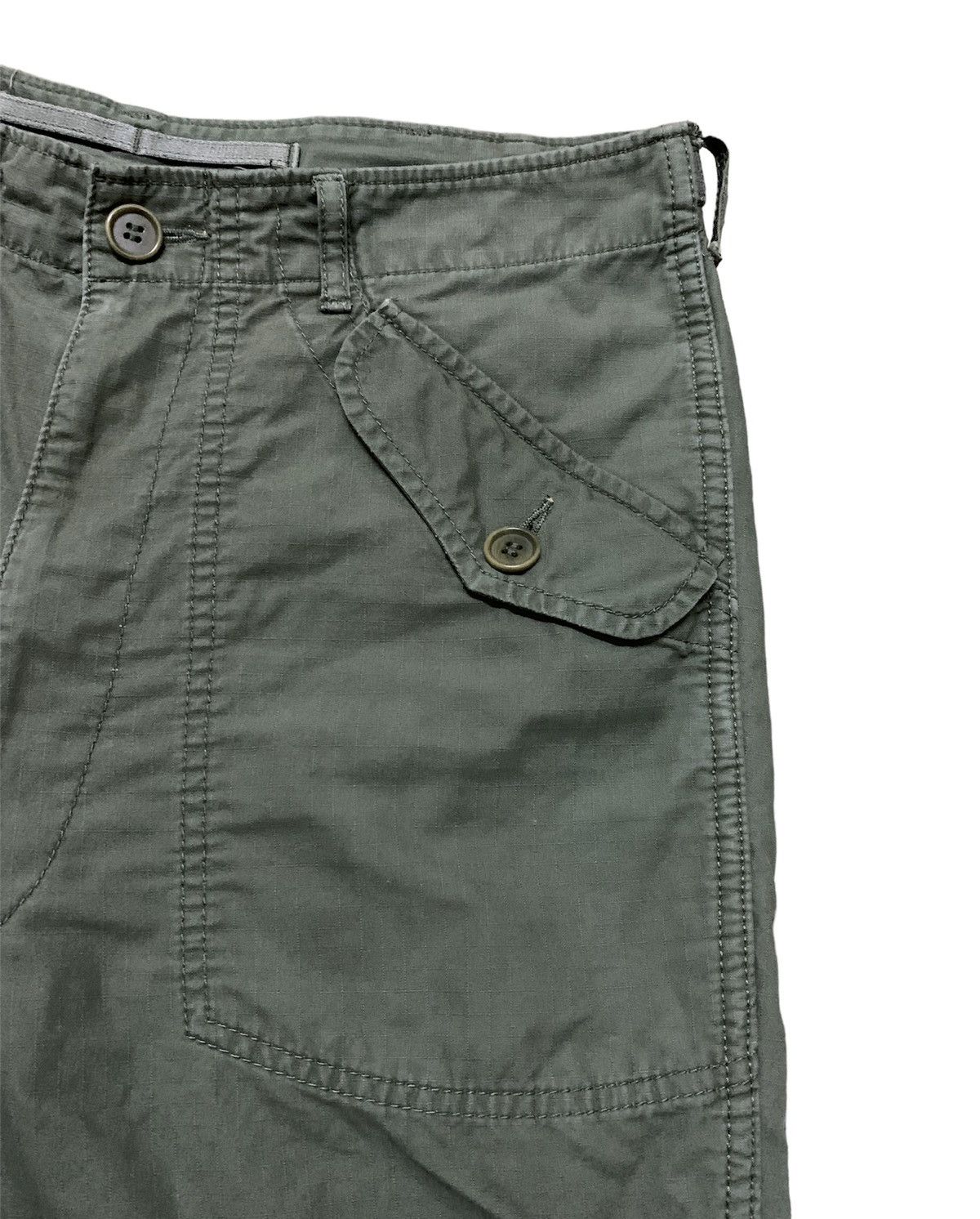 Comme des Garcons Homme × Rei Kawakubo CDG HOMME adjustable waist cotton 3Q pant Green Army Size US 31 - 5 Thumbnail