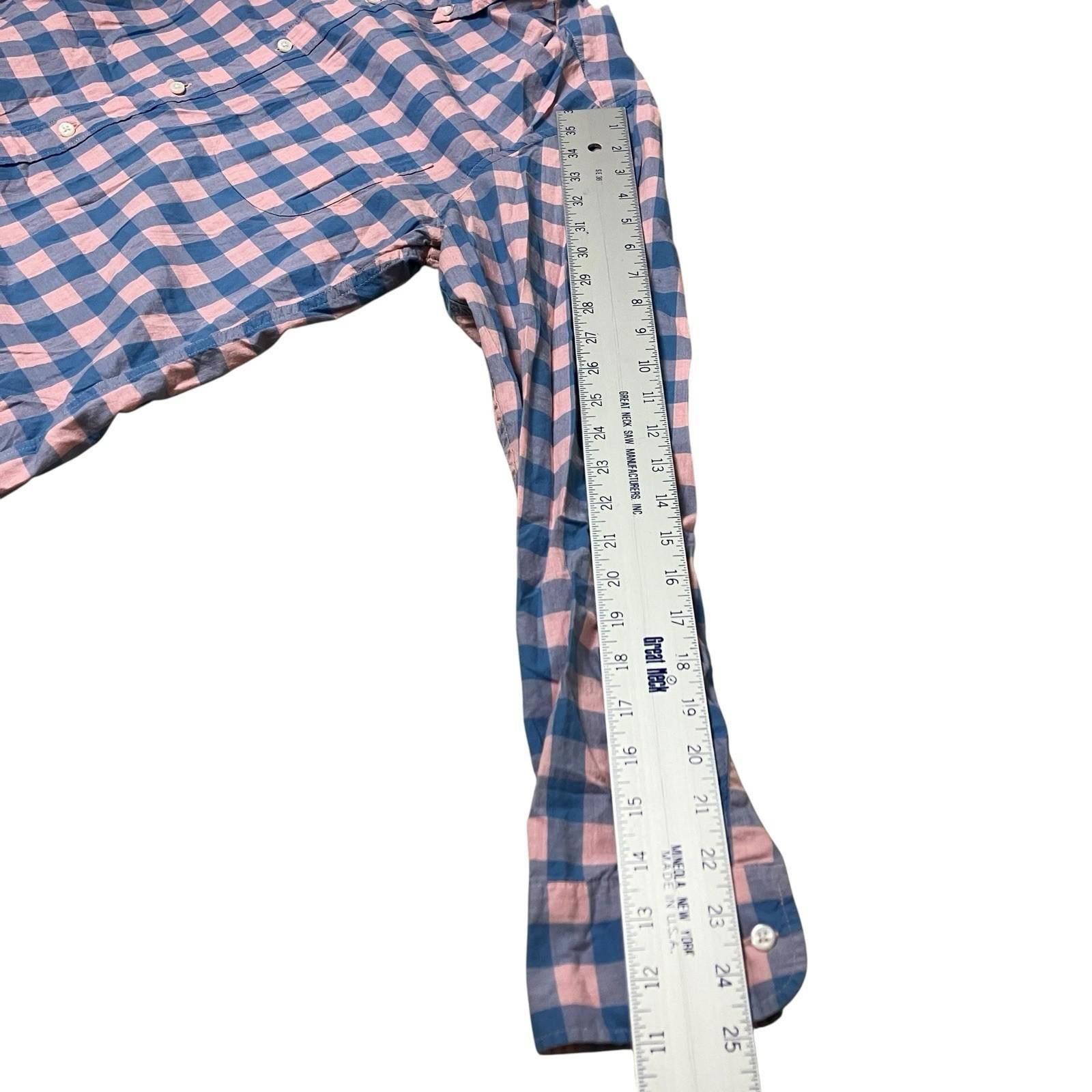 J.Crew J Crew Shirt Mens M Blue Slim Button Down Plaid Pink Check Size US M / EU 48-50 / 2 - 5 Thumbnail