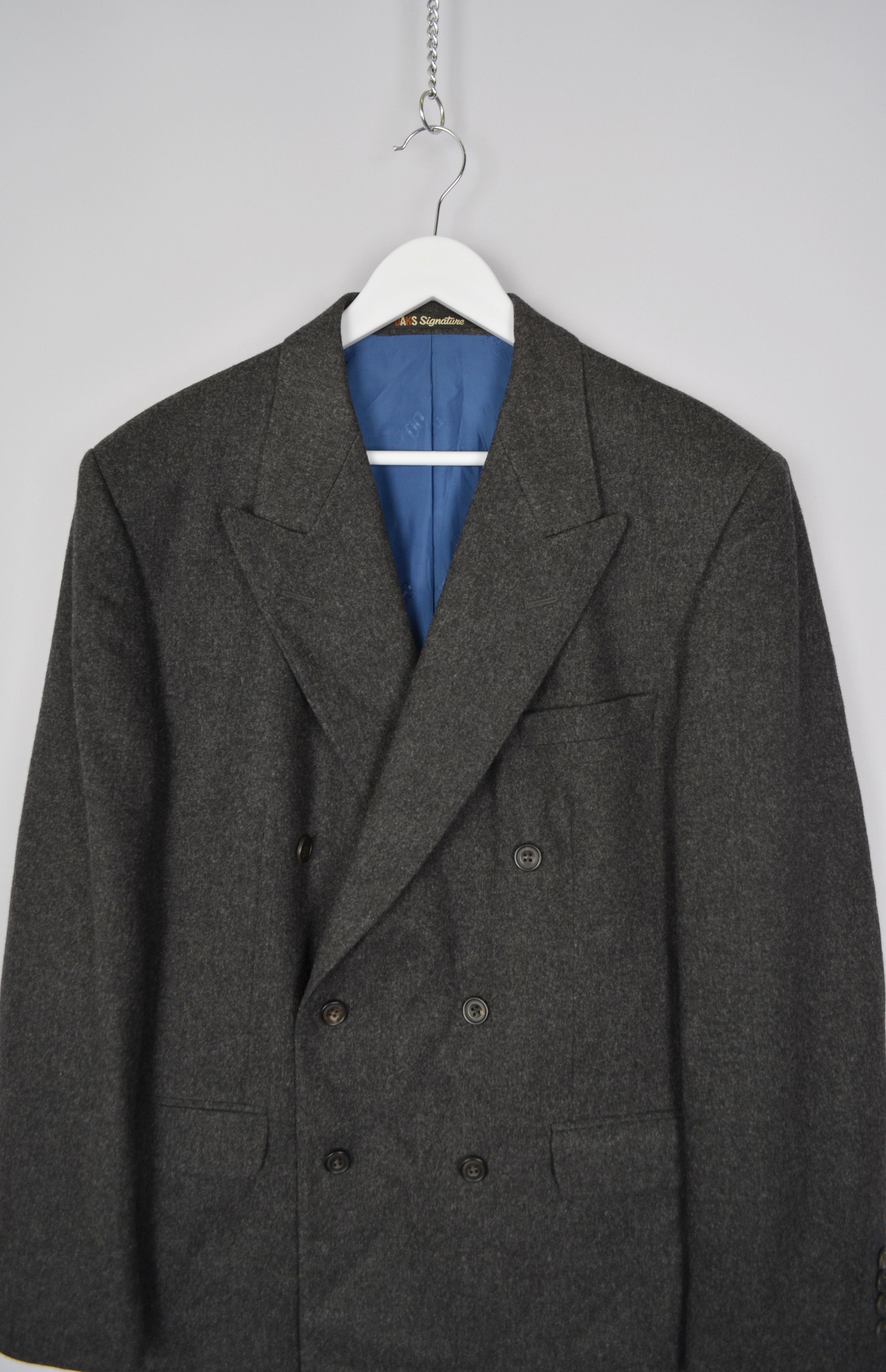 DAKS × Designer DAKS London Vintage Wool Dobuel Breasted Jacket US40/EU50 Size 40R - 12 Thumbnail