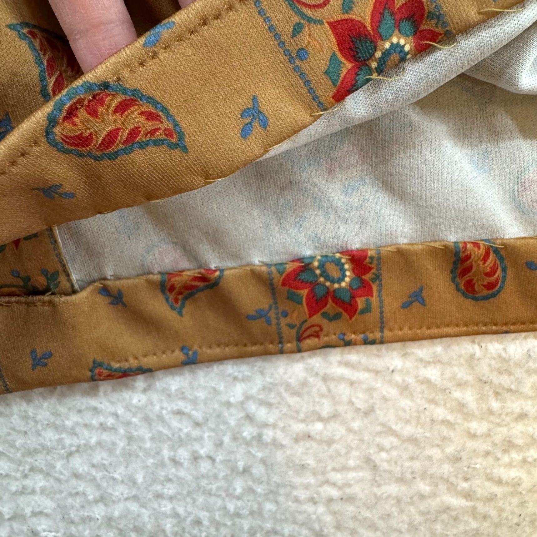 Sears VINTAGE Sears Top Button Blouse Shirt 42 XL Tan Paisley Retro Boho Western Mens? Size XL / US 12-14 / IT 48-50 - 6 Thumbnail