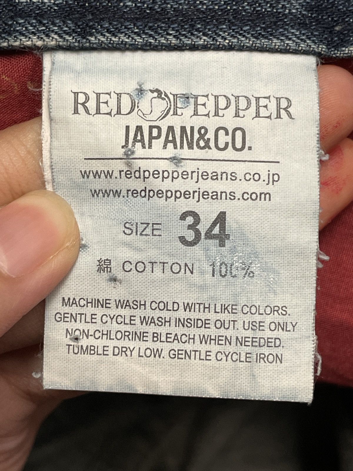 If Six Was Nine × Japanese Brand × Vintage Rare Design Vintageq Japanese Brand Red Pepper Jeans 1990s Size US 34 / EU 50 - 9 Thumbnail