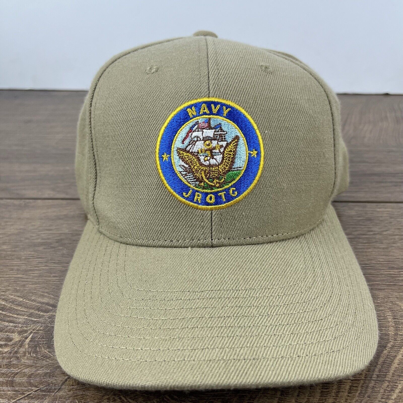 Other NAVY JROTC Hat US Navy Junior ROTC Adjustable Hat Tan Brown Size ONE SIZE - 3 Thumbnail