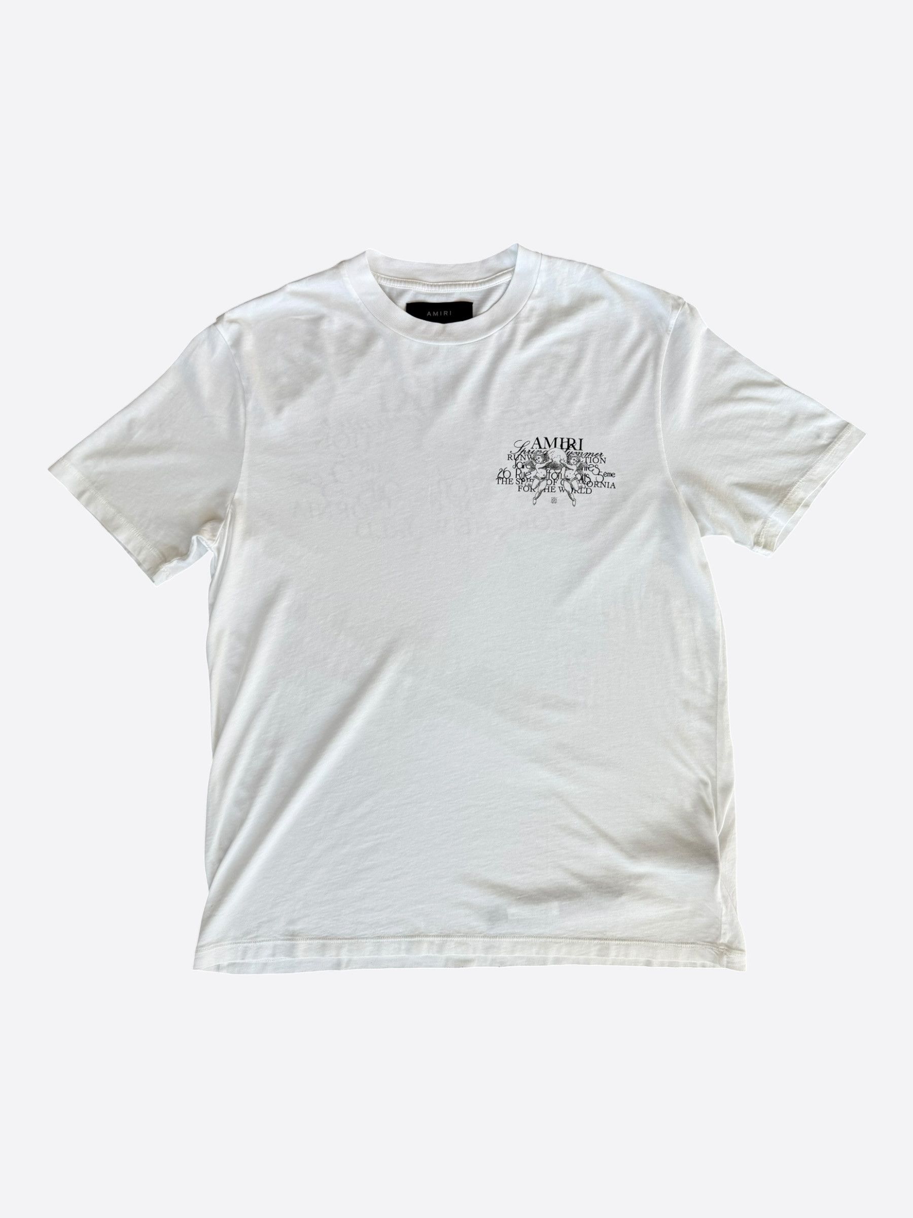 Amiri Amiri White & Black Cherub Logo T-Shirt Size US L / EU 52-54 / 3 - 1 Thumbnail