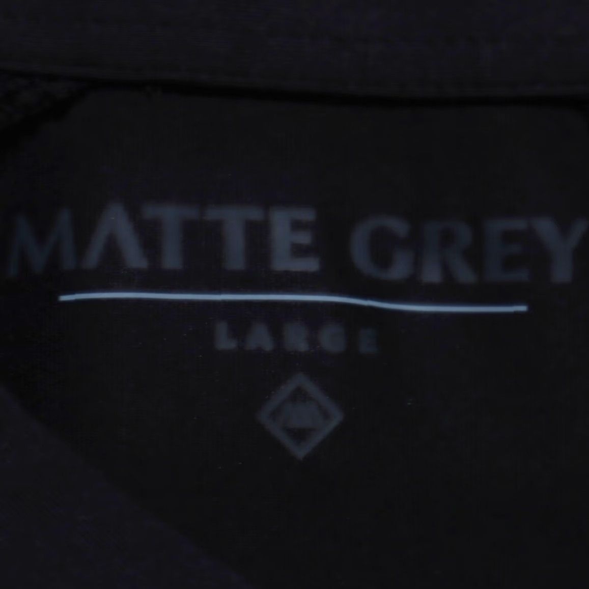 Vintage Matte Grey Polo Shirt Black Men's L Shirt 4 Button High Stretch Polyester Solid Adult Mens Size US L / EU 52-54 / 3 - 5 Thumbnail