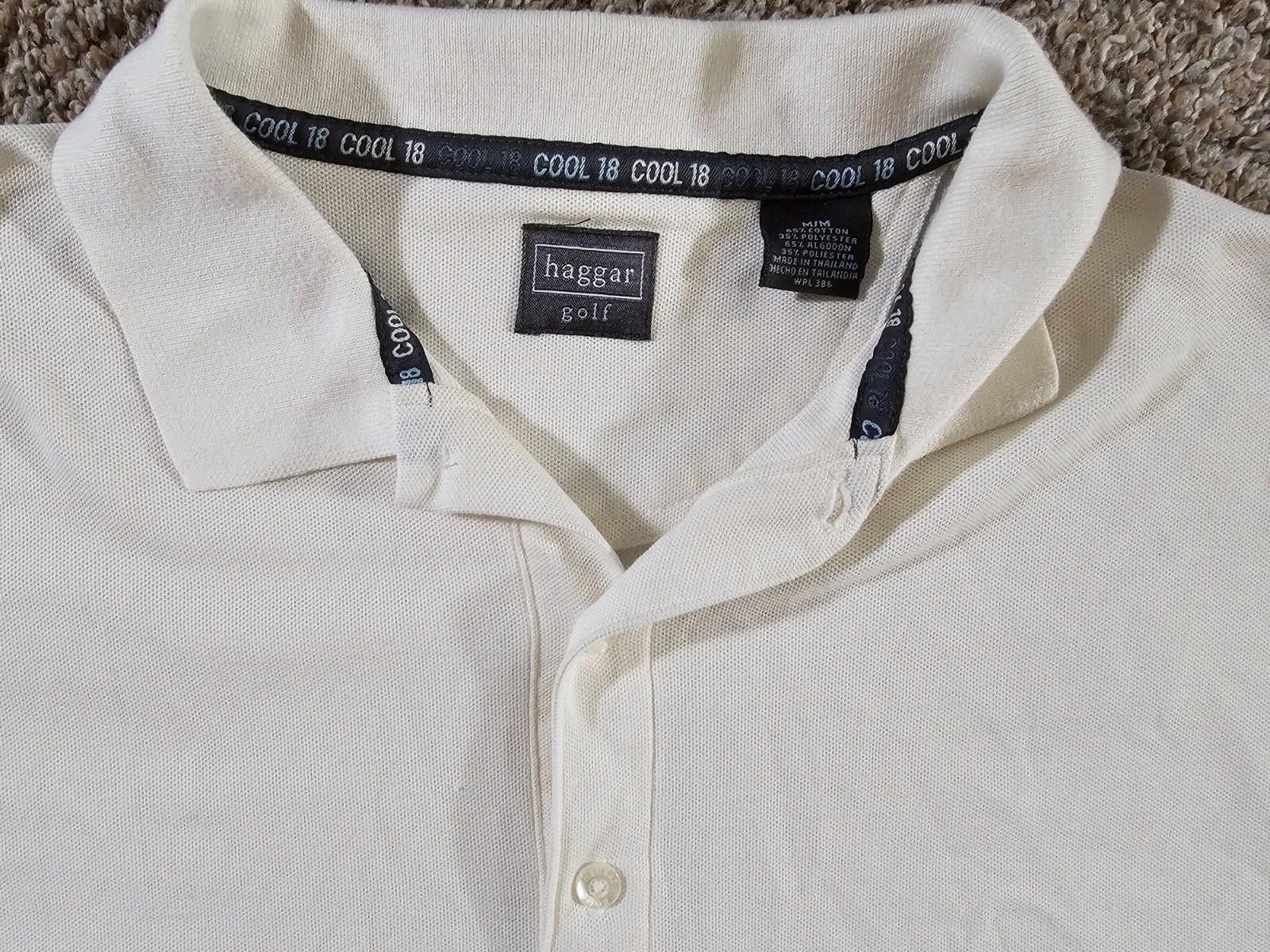 Haggar haggar golf cool 18 pro polo cream white Medium - Stains Size US M / EU 48-50 / 2 - 2 Thumbnail