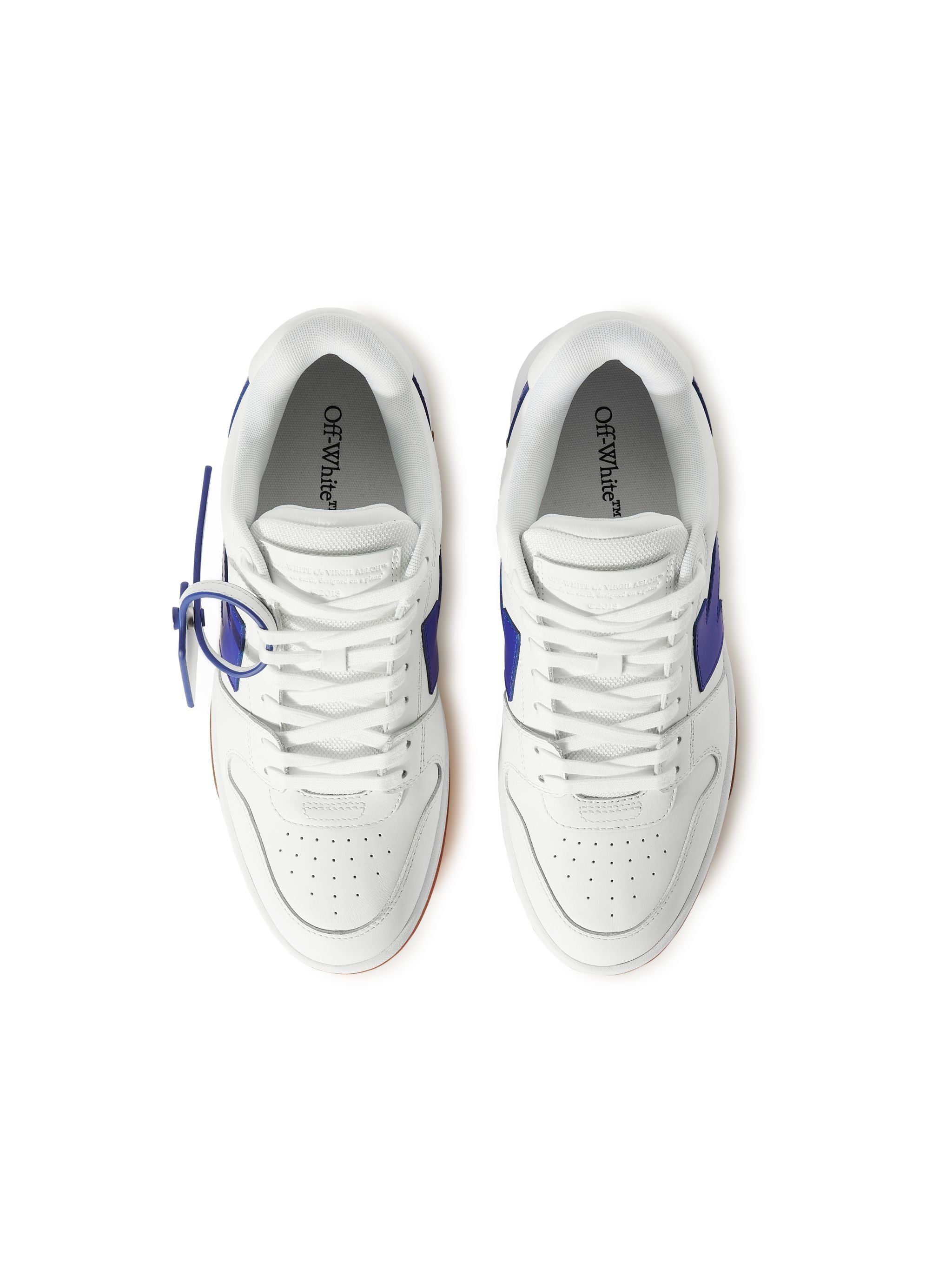 Off-White os11x0226 Out Of Office Calf Leather Sneakers in White/Blue Size US 10 / EU 43 - 3 Thumbnail