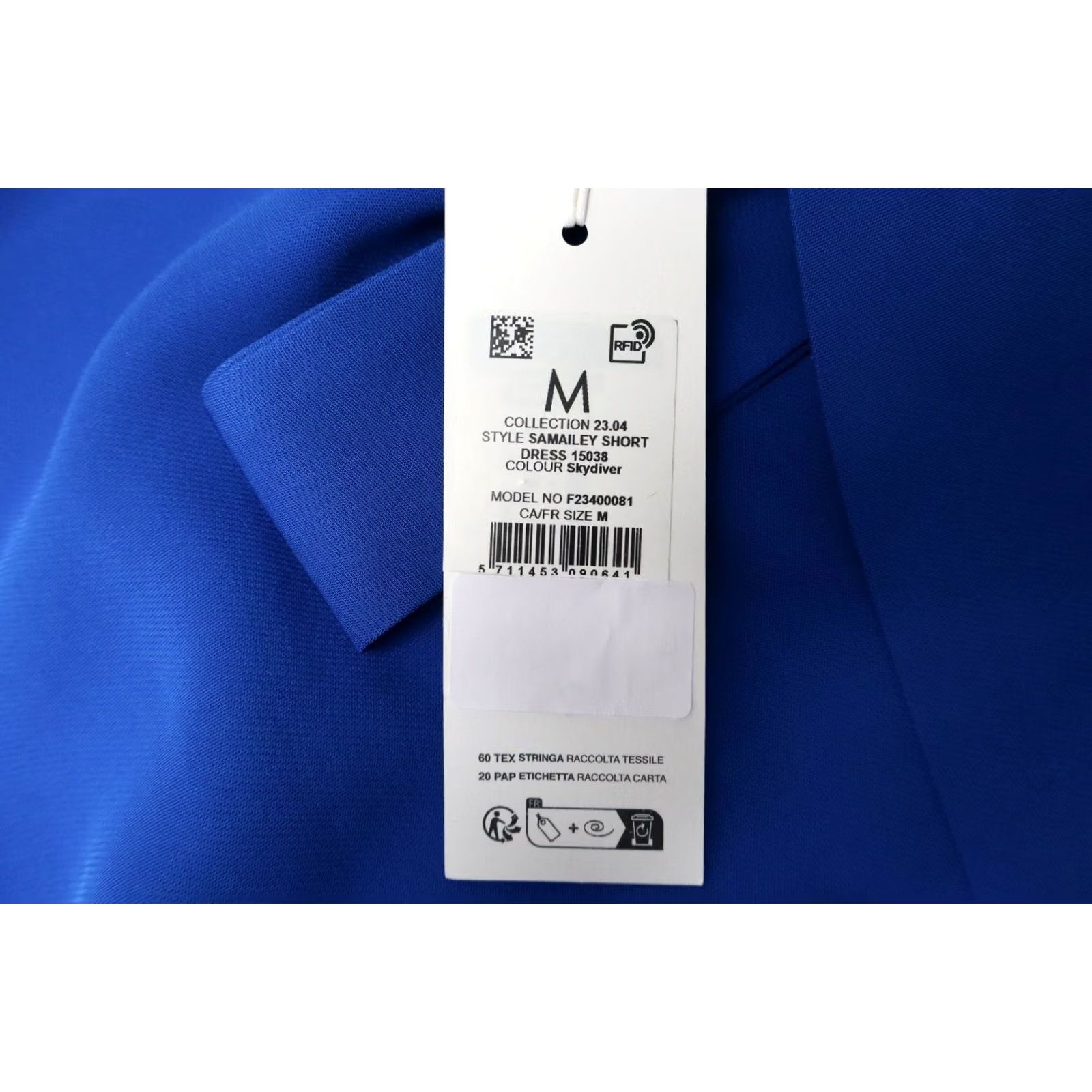 Vintage SAMSOE Dress Womens M Blue Samailey Short Women Long Sleeve Tied Neck Size M / US 6-8 / IT 42-44 - 7 Thumbnail