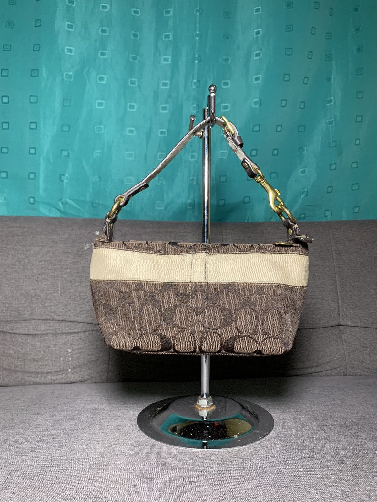 Coach COACH BROWN SIGNATURE MINI HOBO BAG Size ONE SIZE - 1 Thumbnail