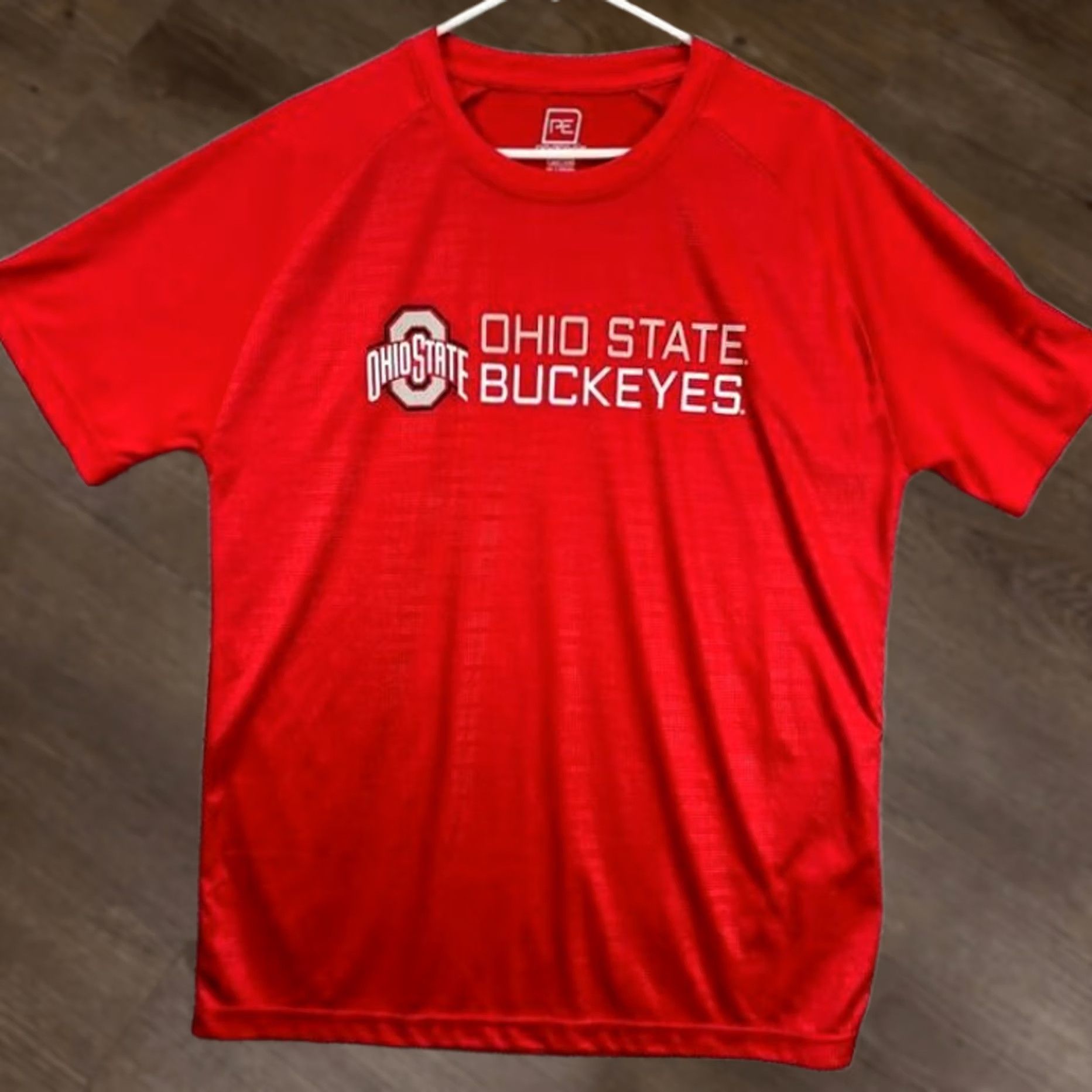 Vintage Ohio State Buckeyes T-Shirt Pro Edge Mens Large Red NFL Short Sleeve Crew Neck Polyester Breathable One Solid Vintage No Size US L / EU 52-54 / 3 - 1 Thumbnail