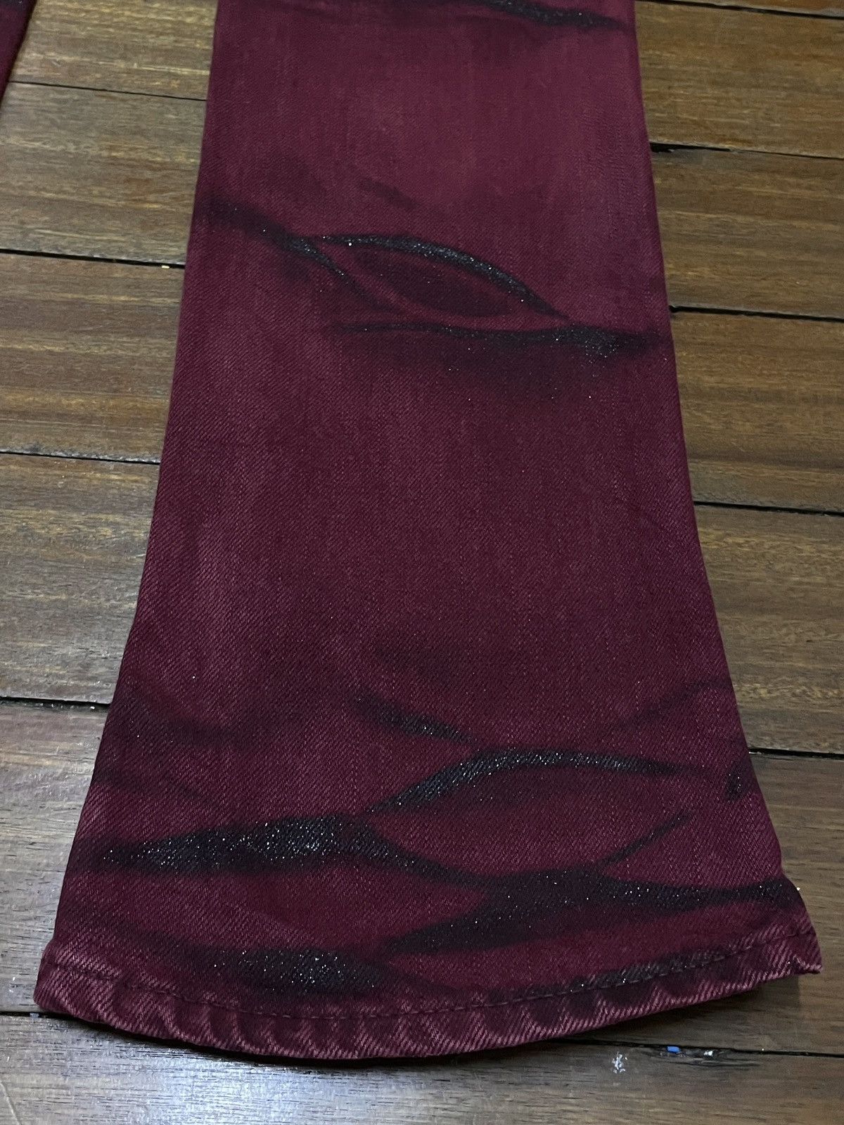 14th Addiction Vintage Japanese Brand Civarize Waxed Flared Jeans 1990s Size US 29 - 8 Thumbnail