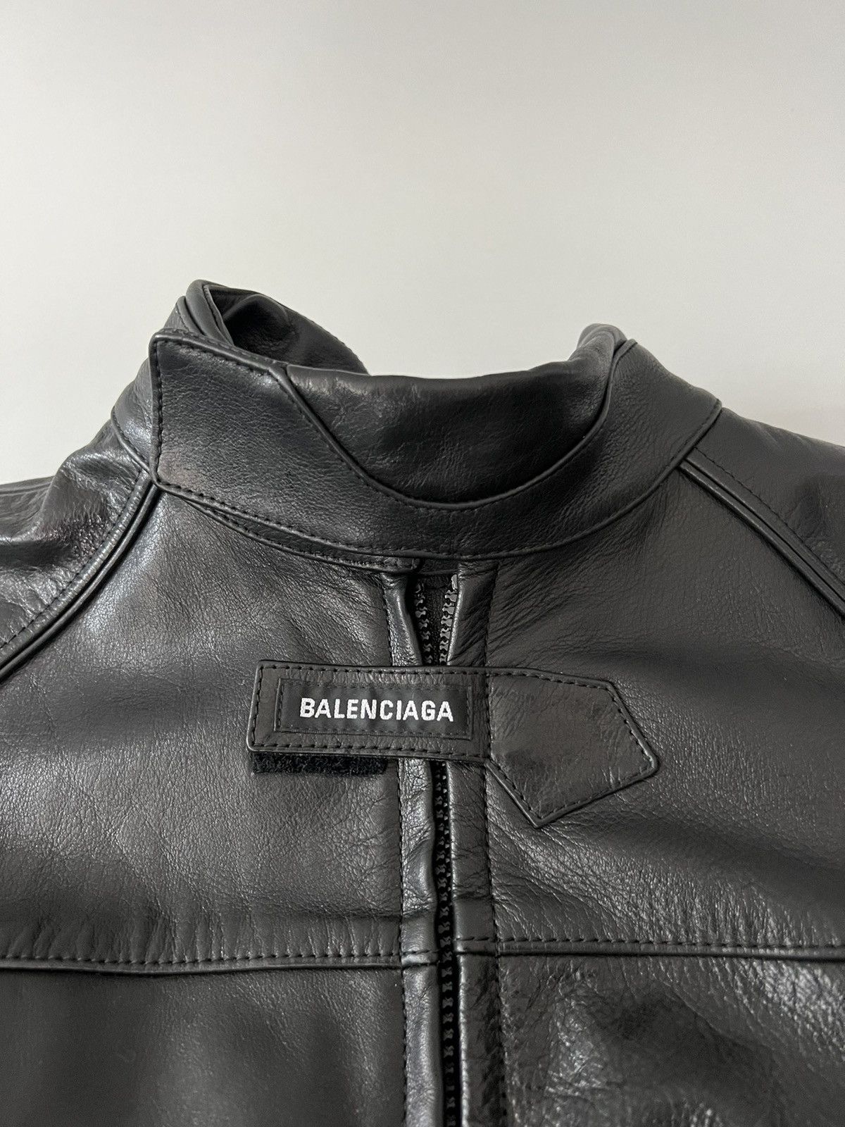 Balenciaga Balenciaga Oversized Leather Bikers Jacket Size US XL / EU 56 / 4 - 9 Thumbnail