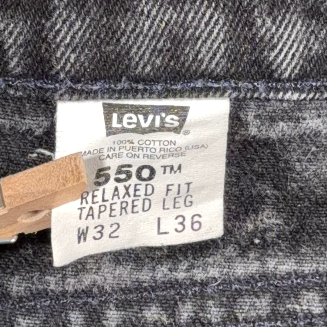 Levi's VINTAGE Levi's 550 Jeans Mens 32x36 Black Relaxed Fit Denim USA 90s Size US 32 / EU 48 - 7 Thumbnail