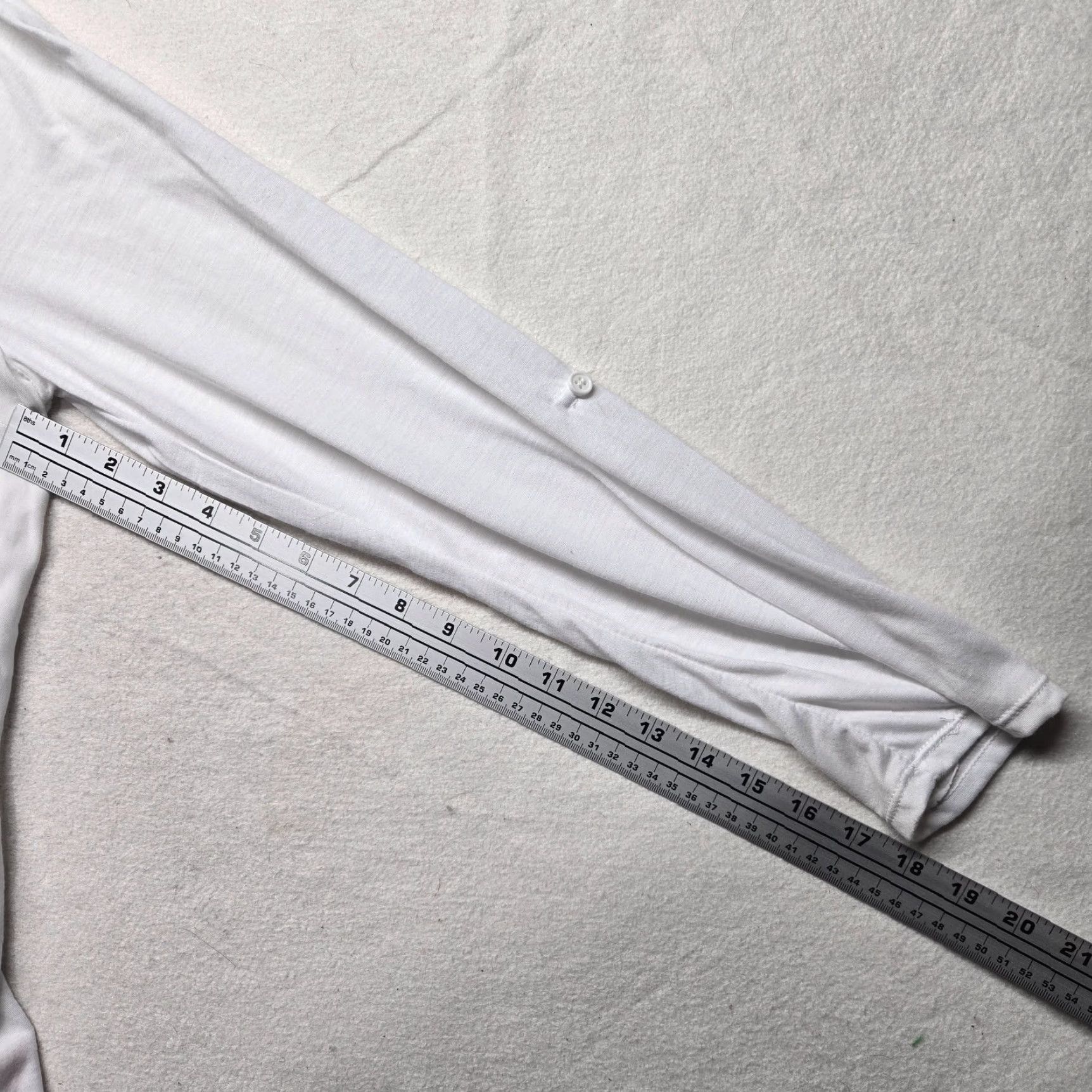 Faded Glory Faded Glory Shirt Blouse Solid White Long Sleeve Button Collared Pocket 2XL Plus Womens Size 3XL / US 20-22 - 5 Thumbnail
