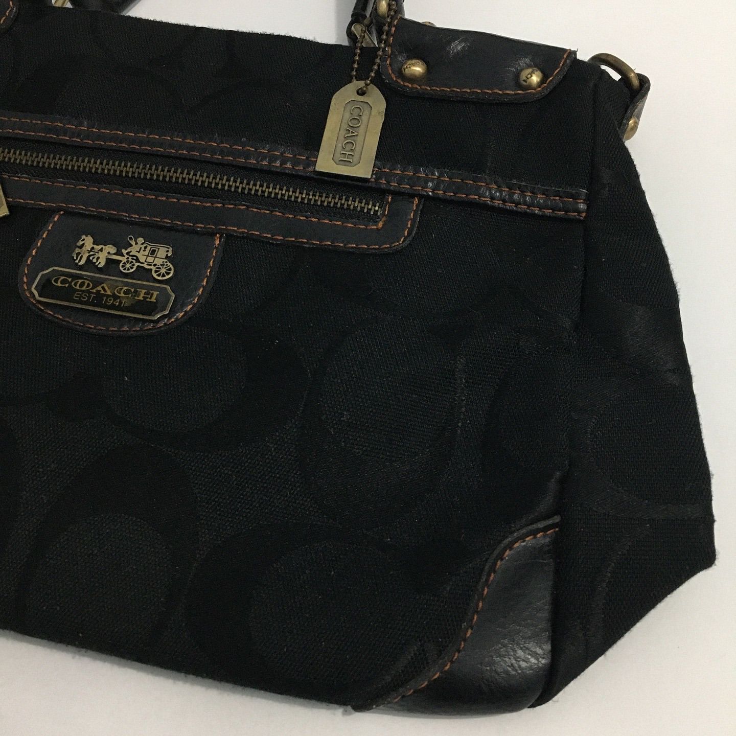 Coach Coach Poppy Canvas Leather Monogram Handbag Size ONE SIZE - 5 Thumbnail