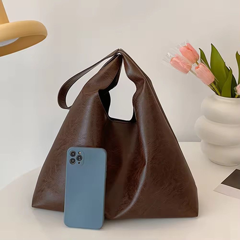Japanese Brand PU Soft Leather Tote Bag Size ONE SIZE - 5 Thumbnail