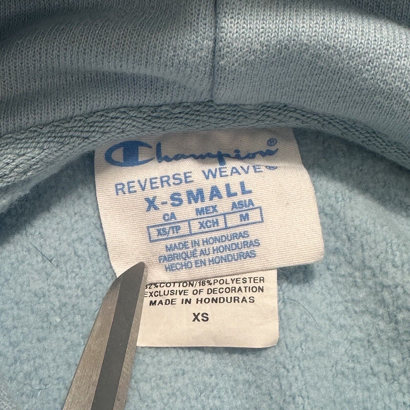 Champion Champion Reverse Weave XS Cropped Hoodie Blue Sweatshirt Size XS / US 0-2 / IT 36-38 - 3 Thumbnail