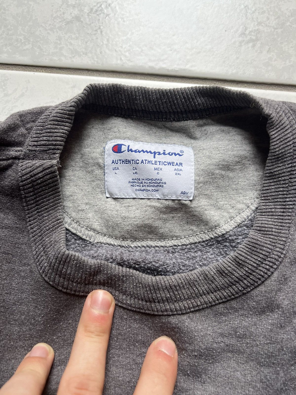 Champion Champion Y2K Grey Hoodie Crew Neck Size US L / EU 52-54 / 3 - 2 Thumbnail