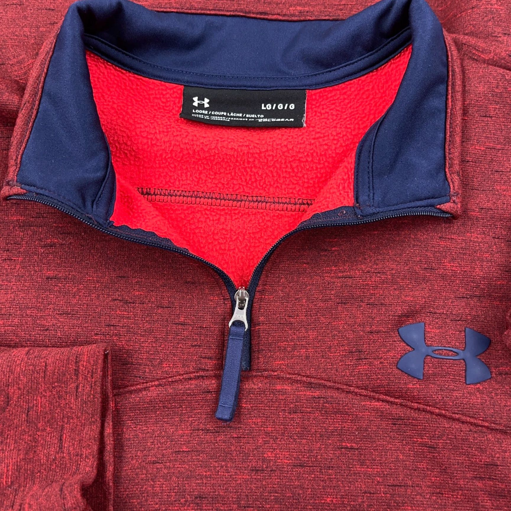 Under Armour Under Armour Sweatshirt Men Large Red Pullover Zip Mock Neck Golf Heather Size US L / EU 52-54 / 3 - 2 Thumbnail