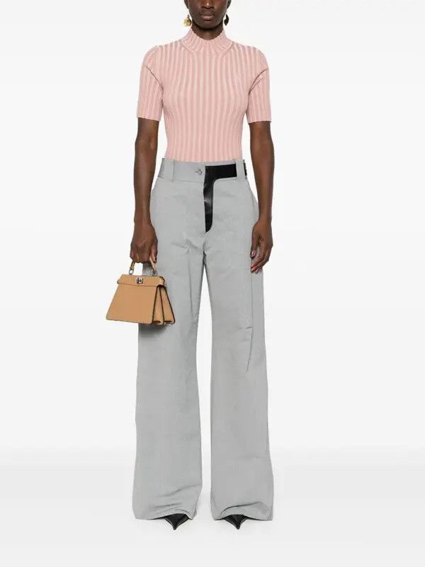 Fendi o1loc1c0126 Logo-Intarsia Top in Pink Size M / US 6-8 / IT 42-44 - 4 Thumbnail