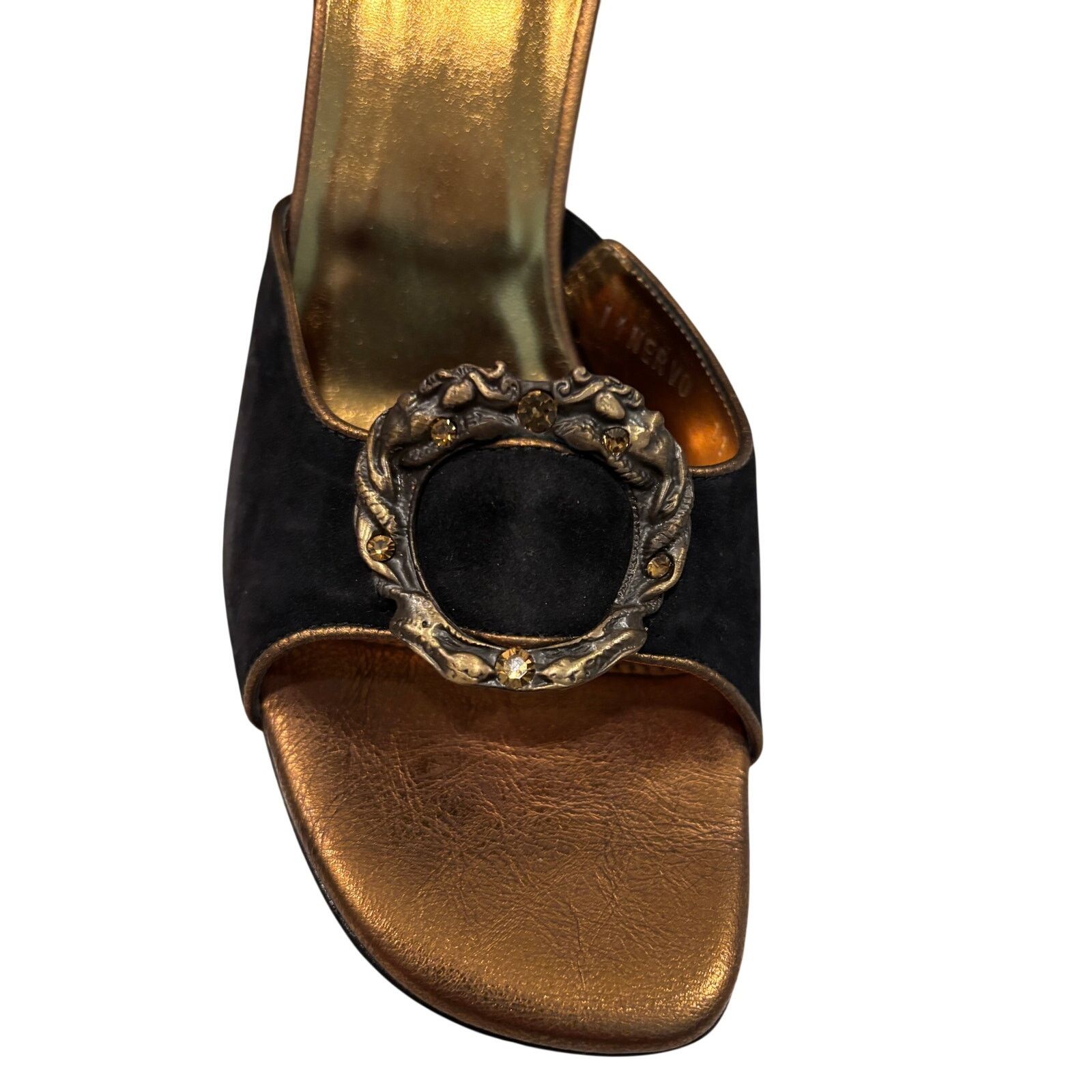 Donald Pliner Donald Pliner Shoe Black Suede Bronze Rhinestones $295 NWT Size US 11 / IT 41 - 6 Thumbnail