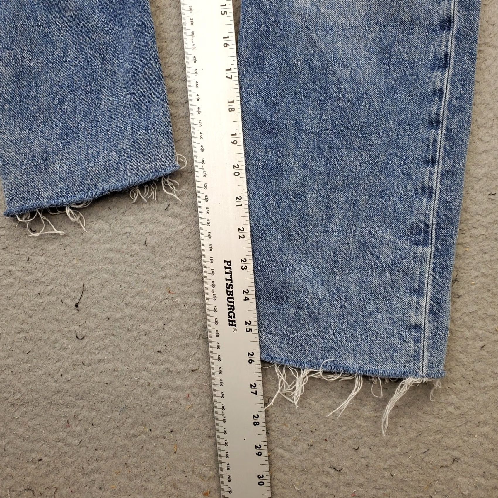 Vintage Aero Jeans Womens 4 Blue Denim High-Rise Skinny Distressed Raw Hem Denim Jeans Size 27" / US 4 / IT 40 - 4 Thumbnail
