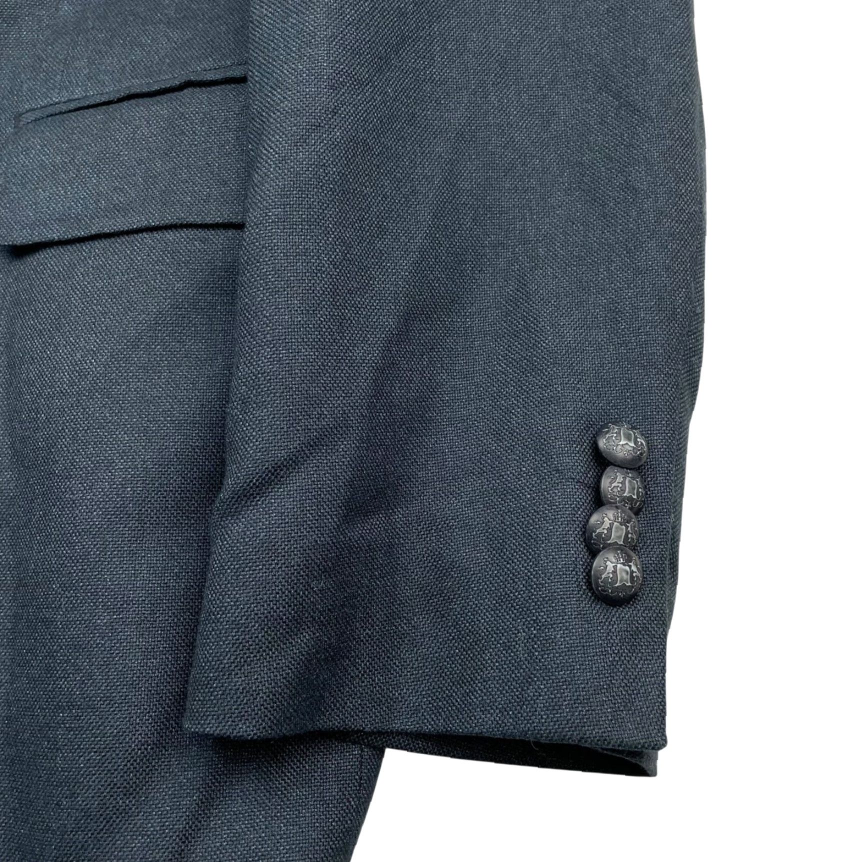 John Varvatos John Varvatos Blazer Men 44R Navy Blue 2-Button Notch Solid Polyester Viscose Mens Size 44R - 4 Thumbnail
