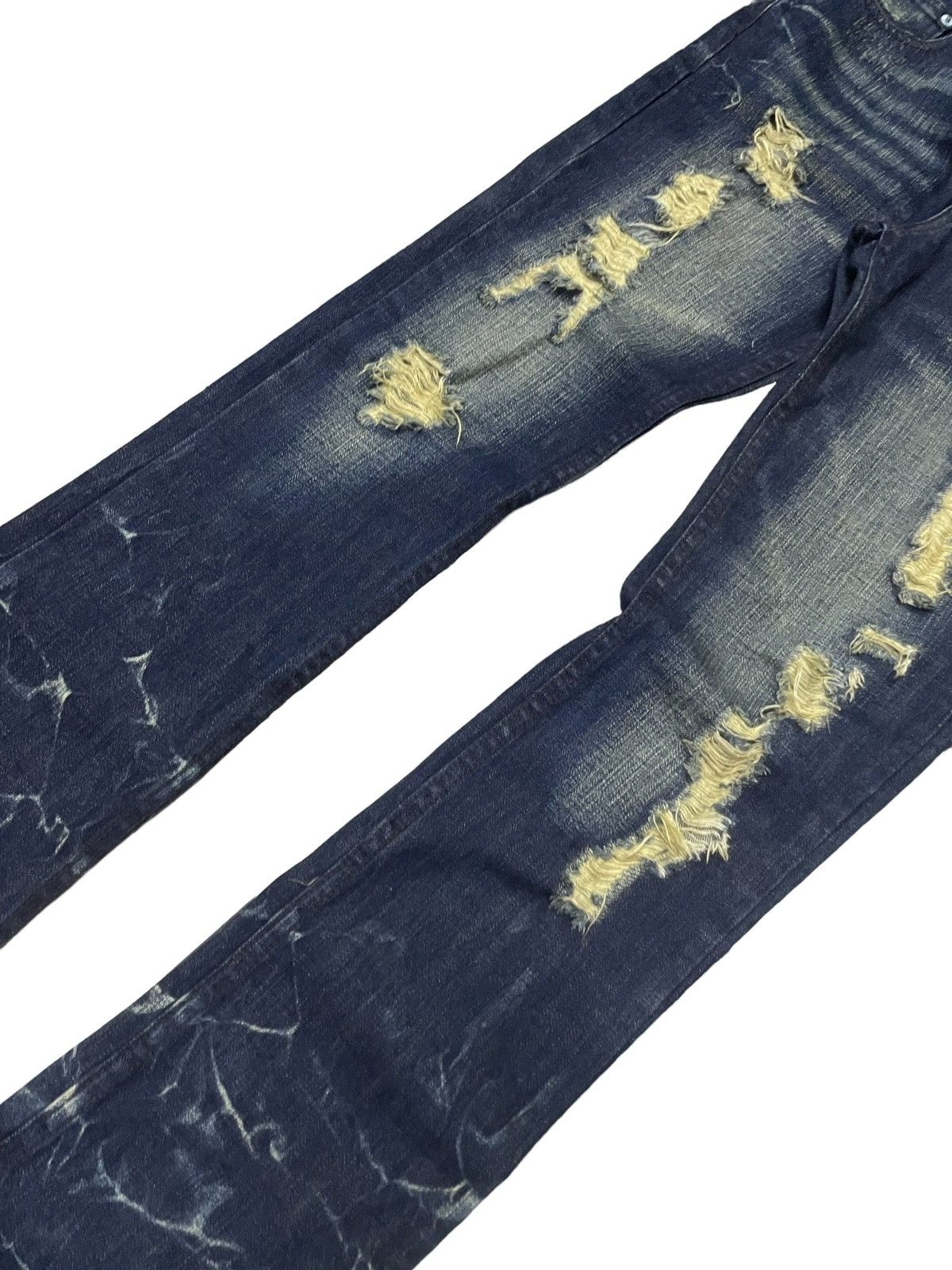 Tornado Mart Philodox Japan Flared Distressed Indigo Mud Jeans Denim Pant Size US 30 / EU 46 - 4 Thumbnail