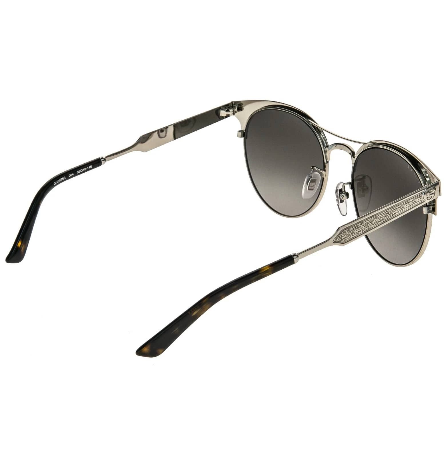 Gucci GUCCI 0075 GG0075S Silver Burgundy Metal Sunglasses 004 Size ONE SIZE - 7 Thumbnail