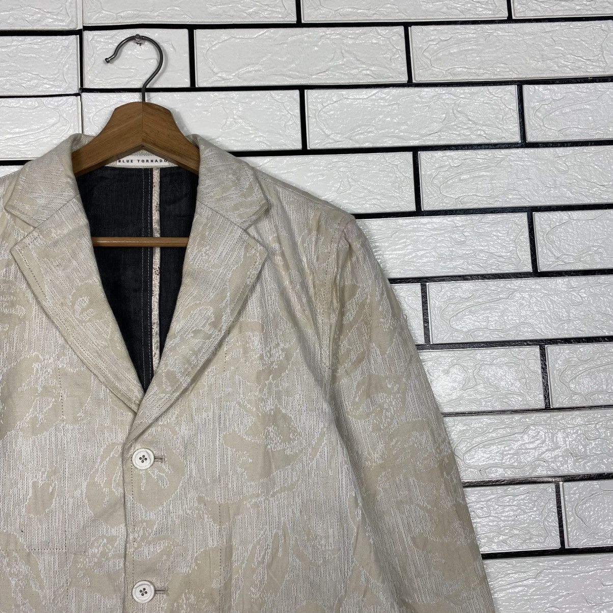 Tornado Mart Vintage Beige Jacquard Floral Pattern Jacket Tornado Size US L / EU 52-54 / 3 - 7 Thumbnail