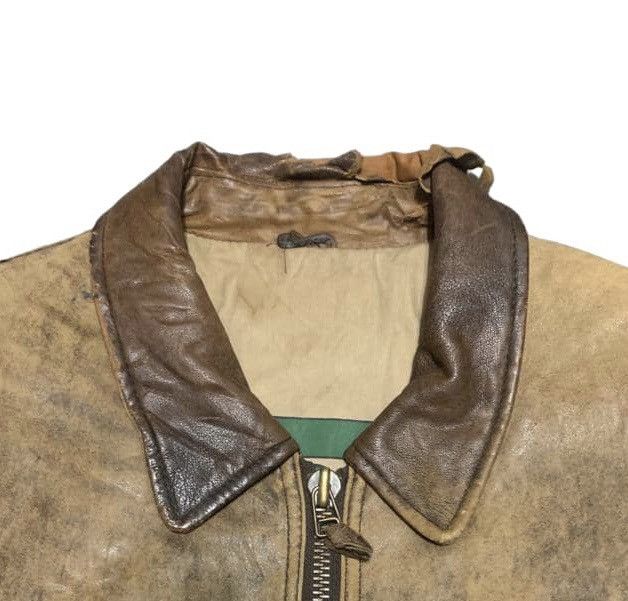 Vintage Trashed Vintage 80s Airbone Flight Bomber Leather Jacket Size US L / EU 52-54 / 3 - 6 Thumbnail