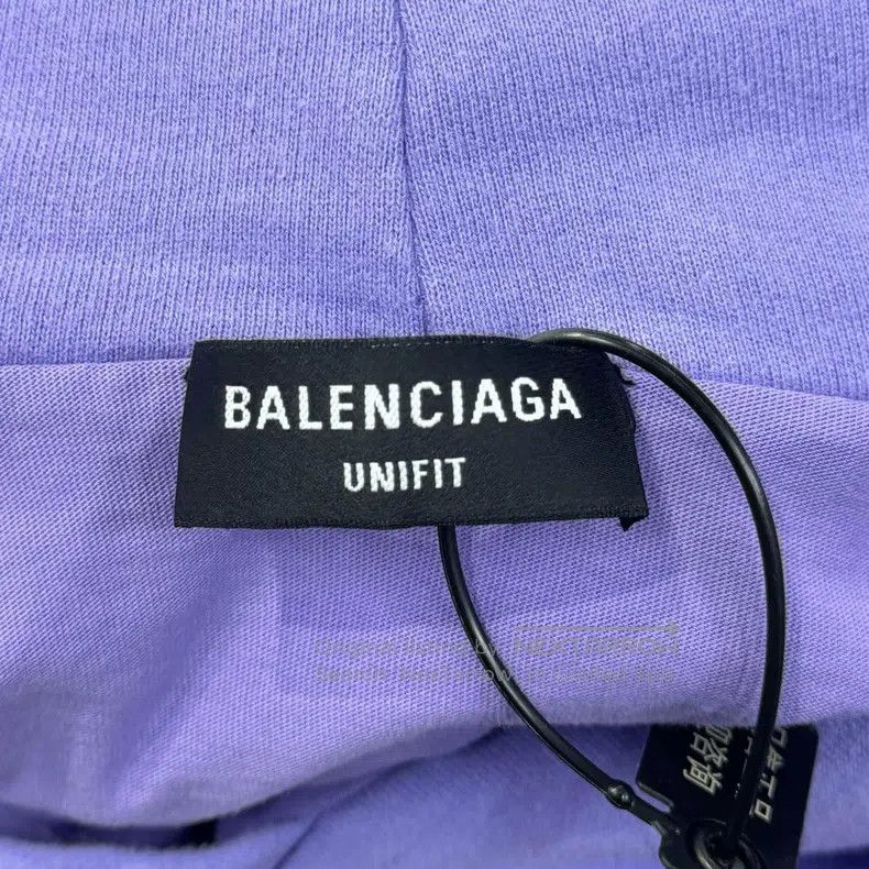 Balenciaga Balenciaga Ripped destroyed logo hoodie in lavender Size US XS / EU 42 / 0 - 4 Thumbnail