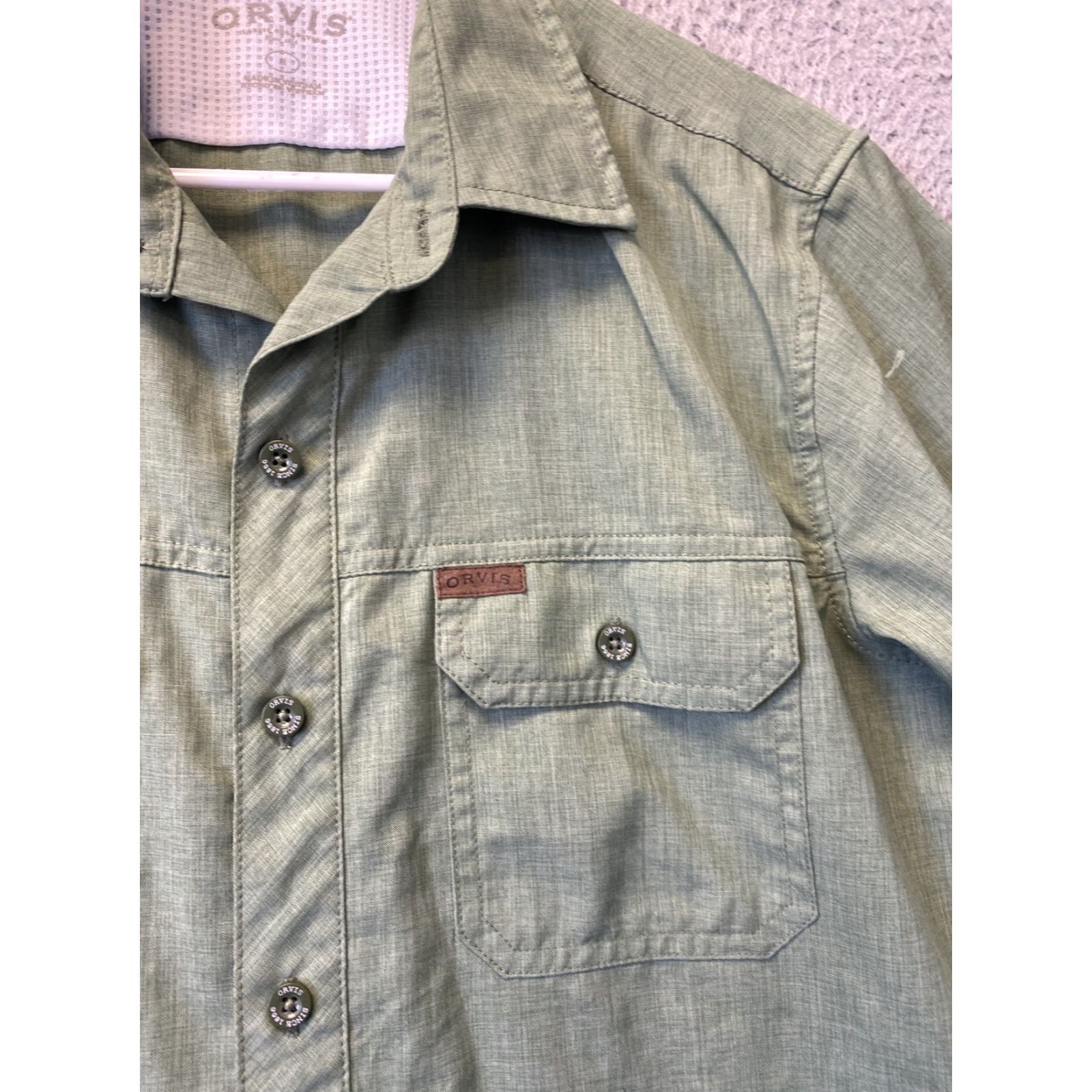 Orvis Orvis Mens Shirt Small Short Sleeve Button Up Green Fishing Outdoor / 101-39 Size US S / EU 44-46 / 1 - 2 Thumbnail