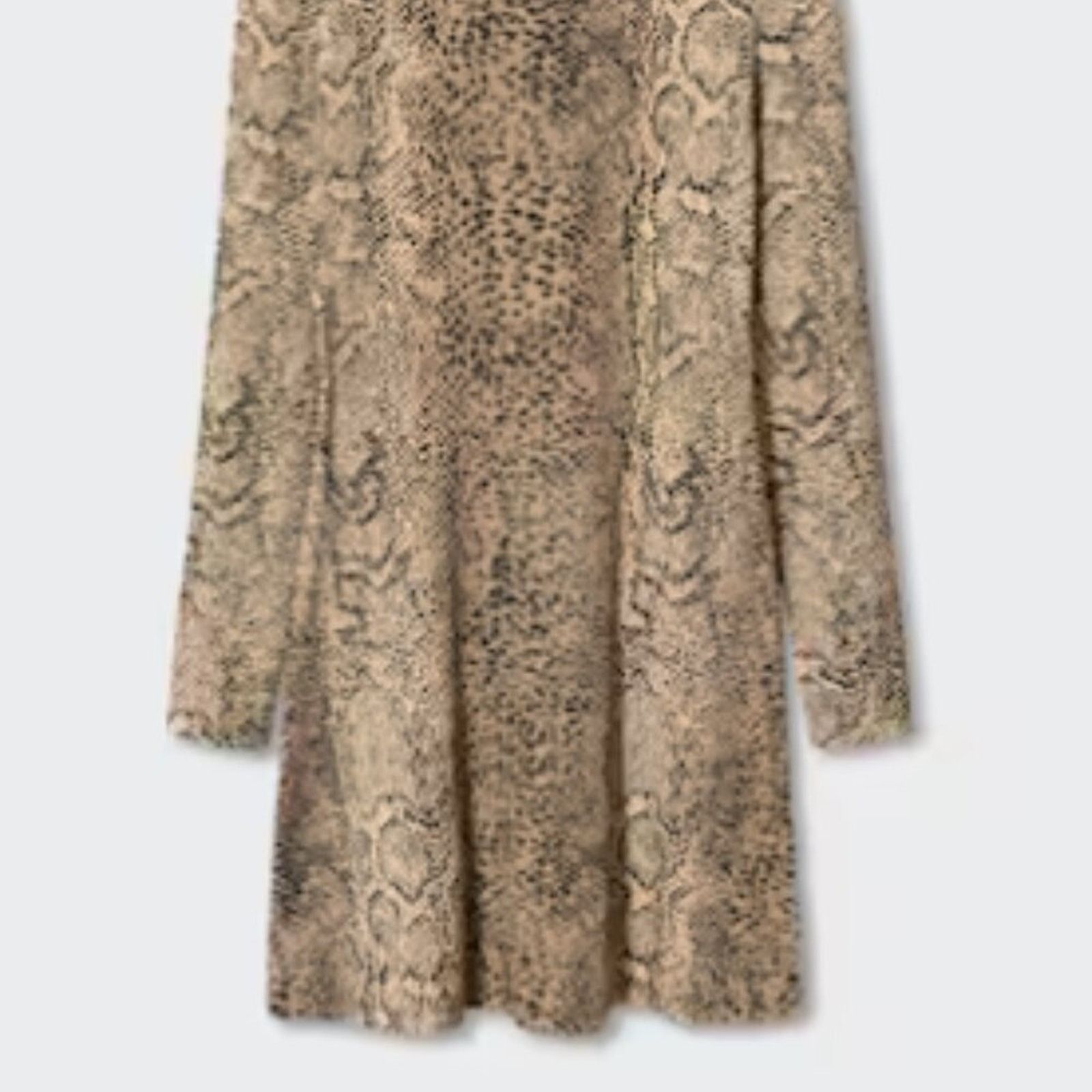 Mango Mango MNG Printed Short Dress Long Sleeve Brown NWT Plus 16 Size XXL / US 16-18 / IT 52-54 - 10 Thumbnail