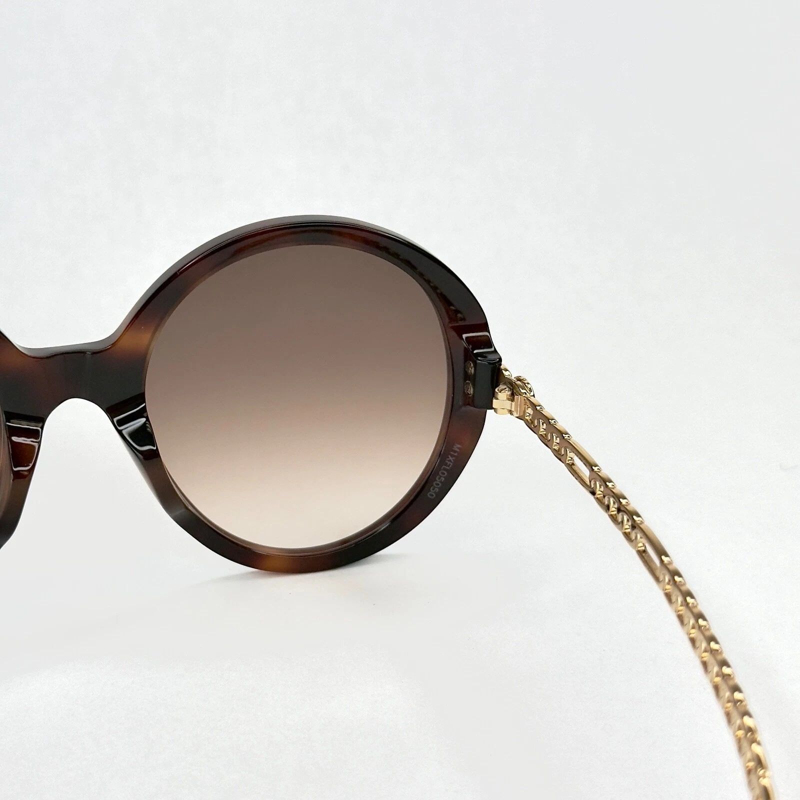 Gucci GUCCI GG0726S CHAIN 0726 Gold Brown Metal Round 002 Size ONE SIZE - 7 Thumbnail