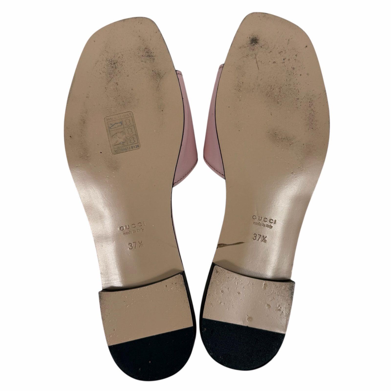 Gucci Gucci Interlocking G Cutout Leather Slide Flat Sandal 37.5 Size US 7.5 / IT 37.5 - 9 Thumbnail