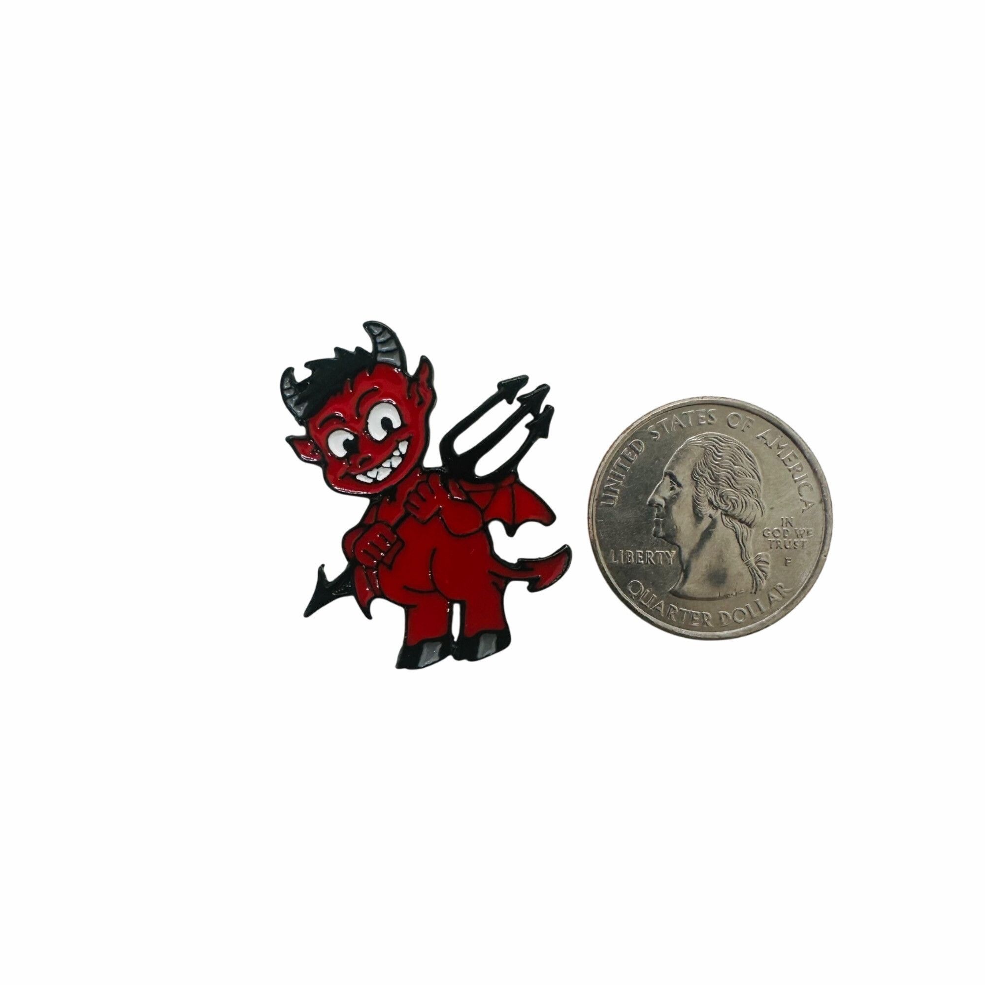 Other Hell Devil Imp Enamel Pins Red Fire Head Vampire Badge Brooc Size ONE SIZE - 3 Thumbnail