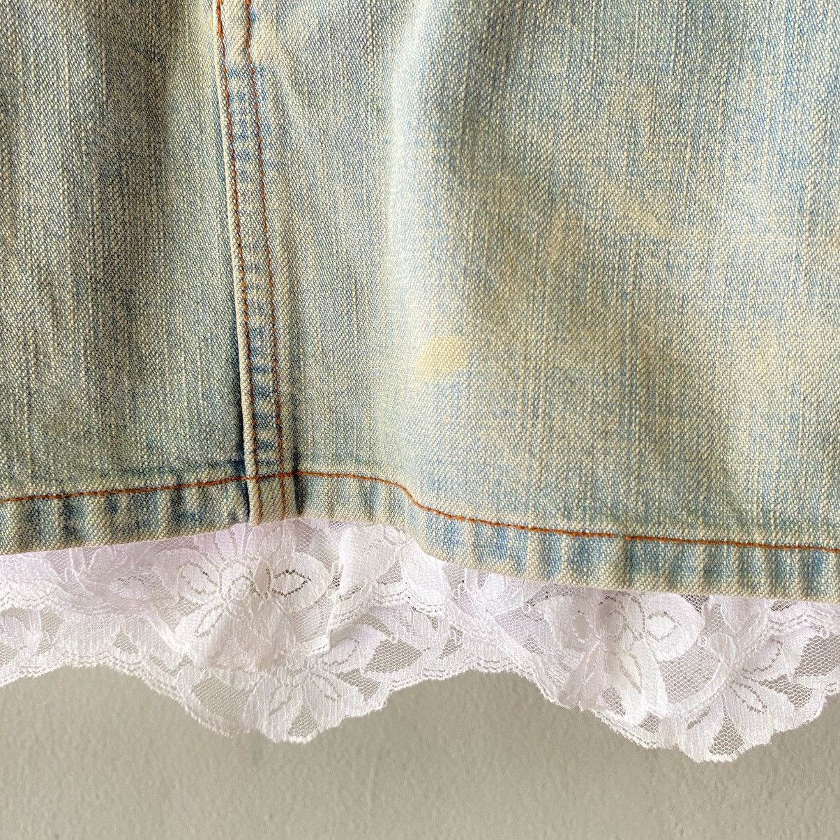 Jean Paul Gaultier JPG Jean Paul Gaultier Y2K Lace Trim Denim Skirt Size 36" / US 14 / IT 50 - 15 Thumbnail